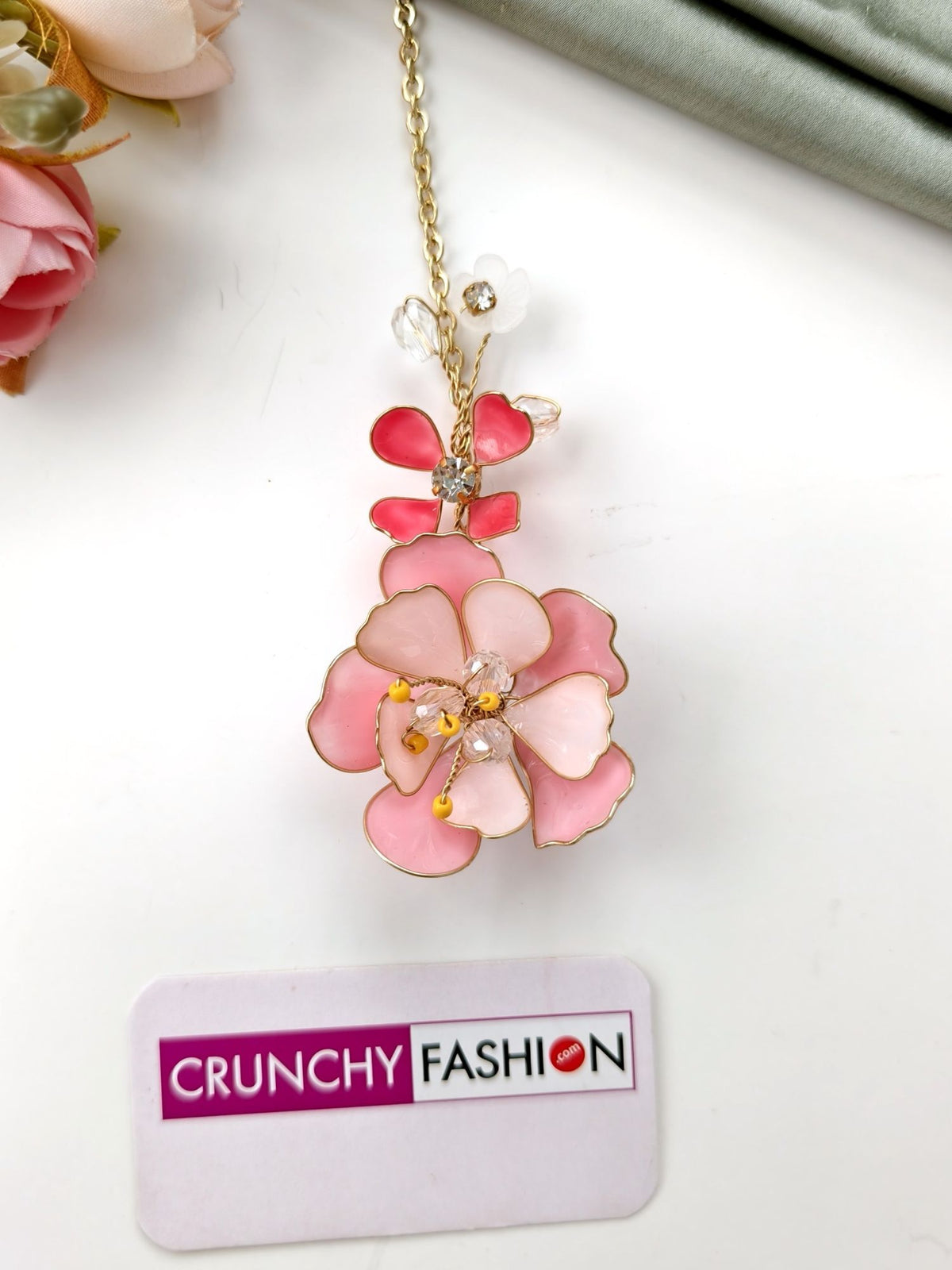 handmade resin floral jewellery set, pastel pink and green haldi mehendi