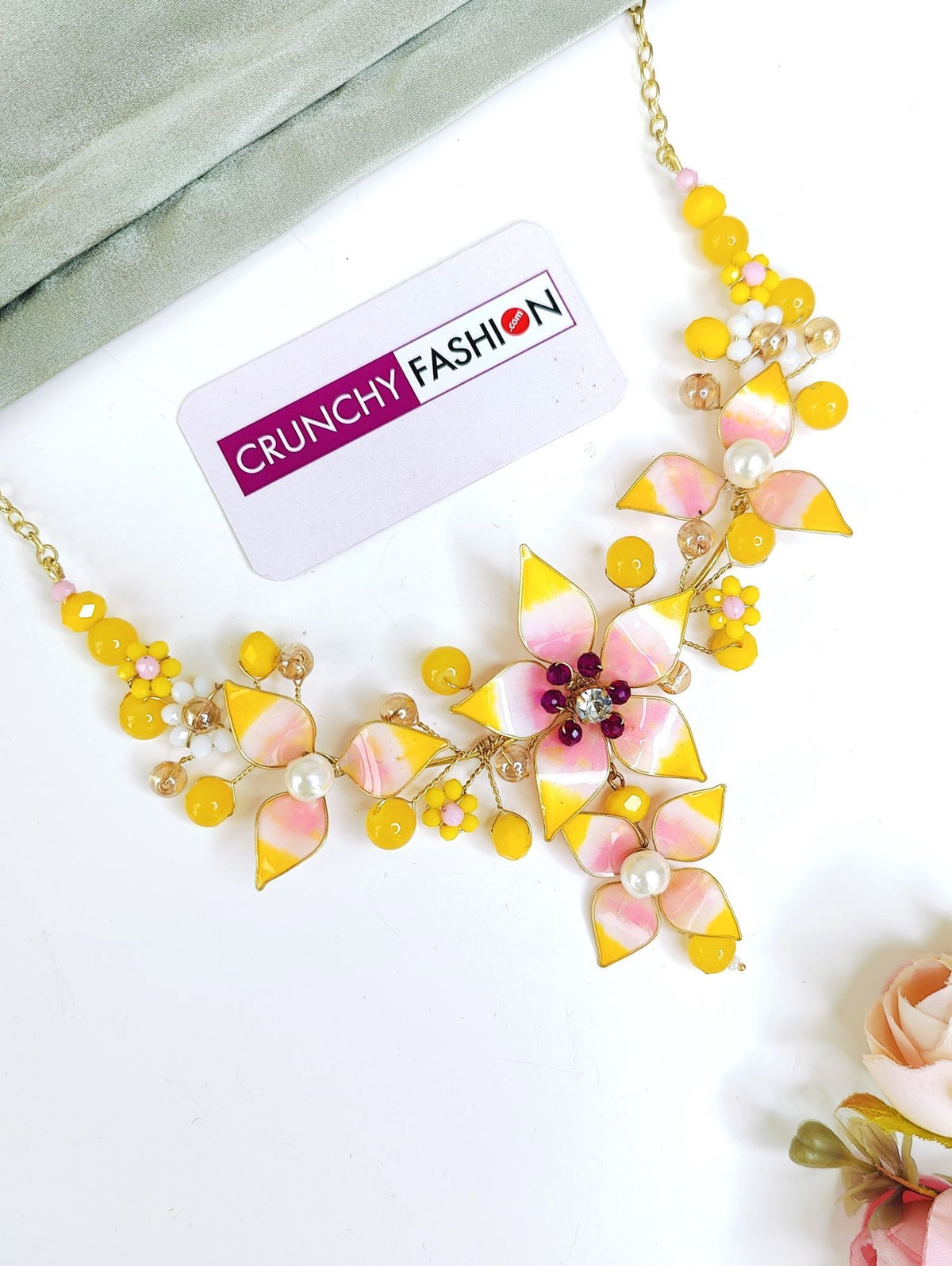 yellow resin jewellery haldi mehndi bridal set floral design for Brides 2026