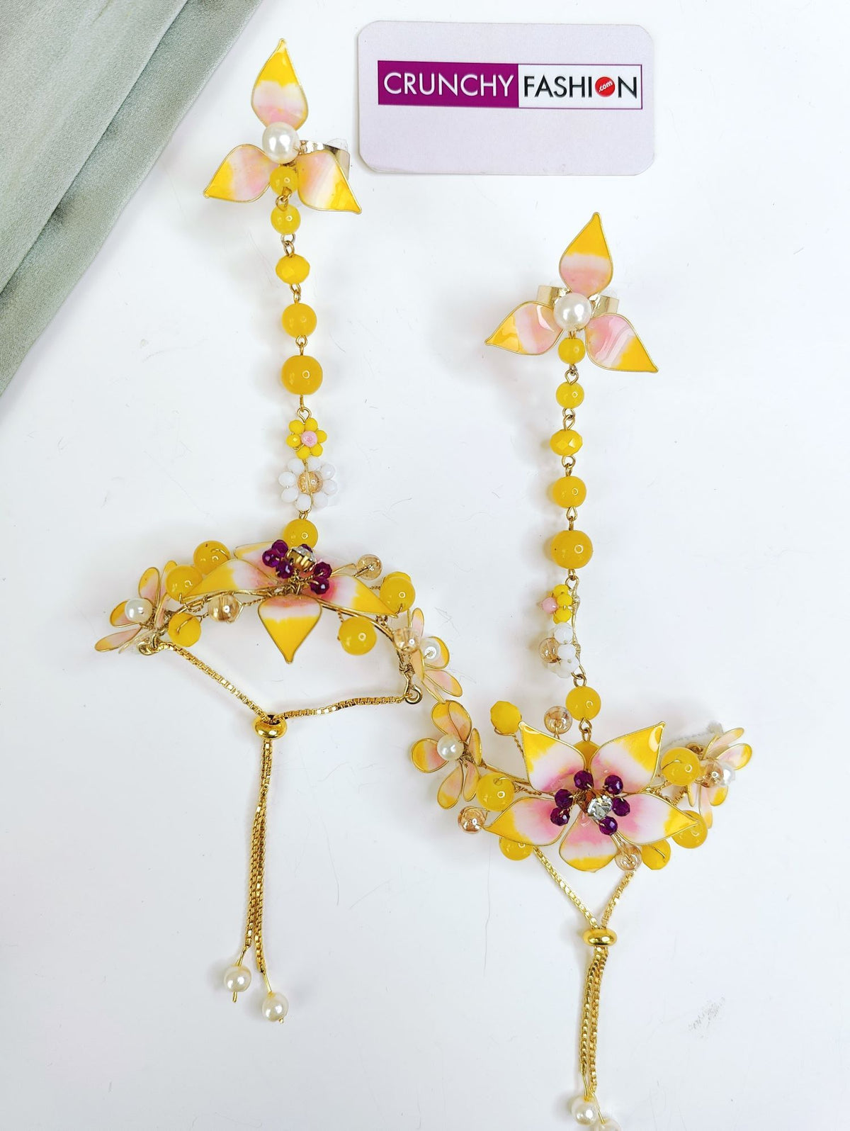 yellow resin jewellery haldi mehndi bridal set floral design for Brides 2026