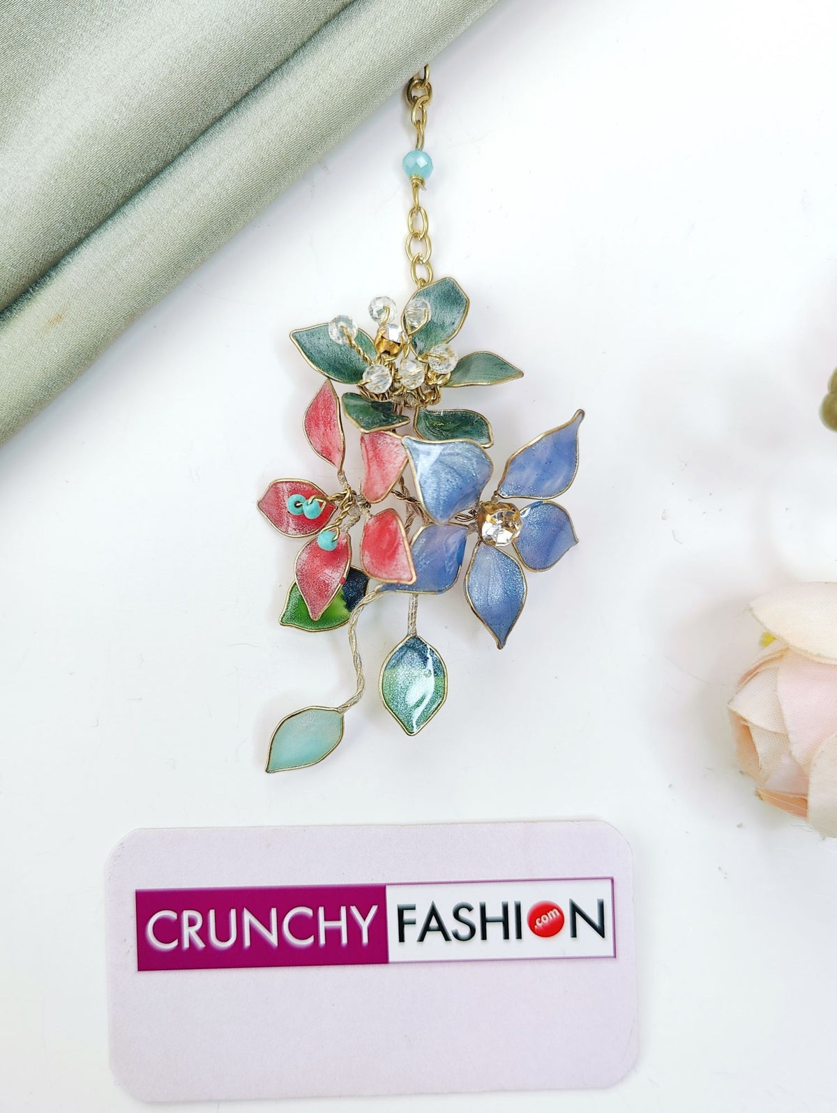 pink blue butterfly resin jewellery set for haldi mehndi bride