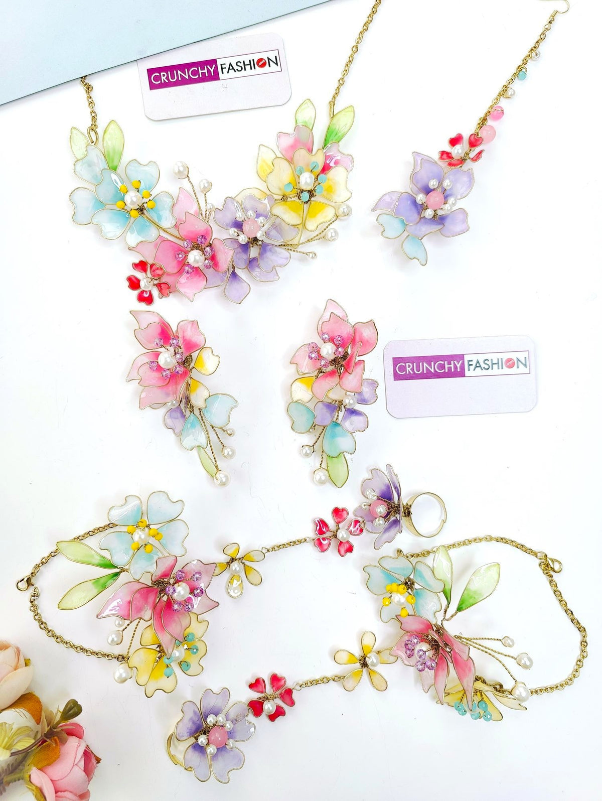 Velora Resin Floral Jewelry Set