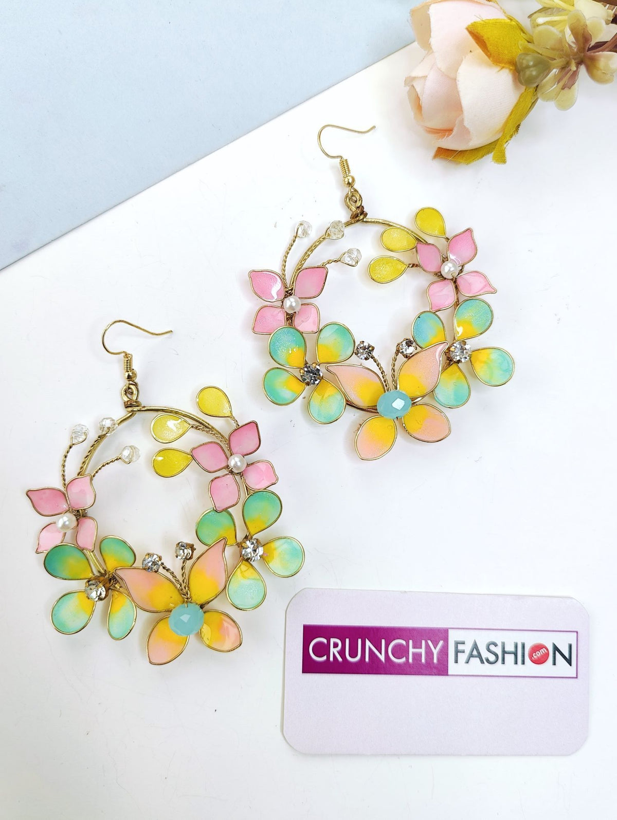 multicolor resin butterfly jewellery set for haldi and mehendi