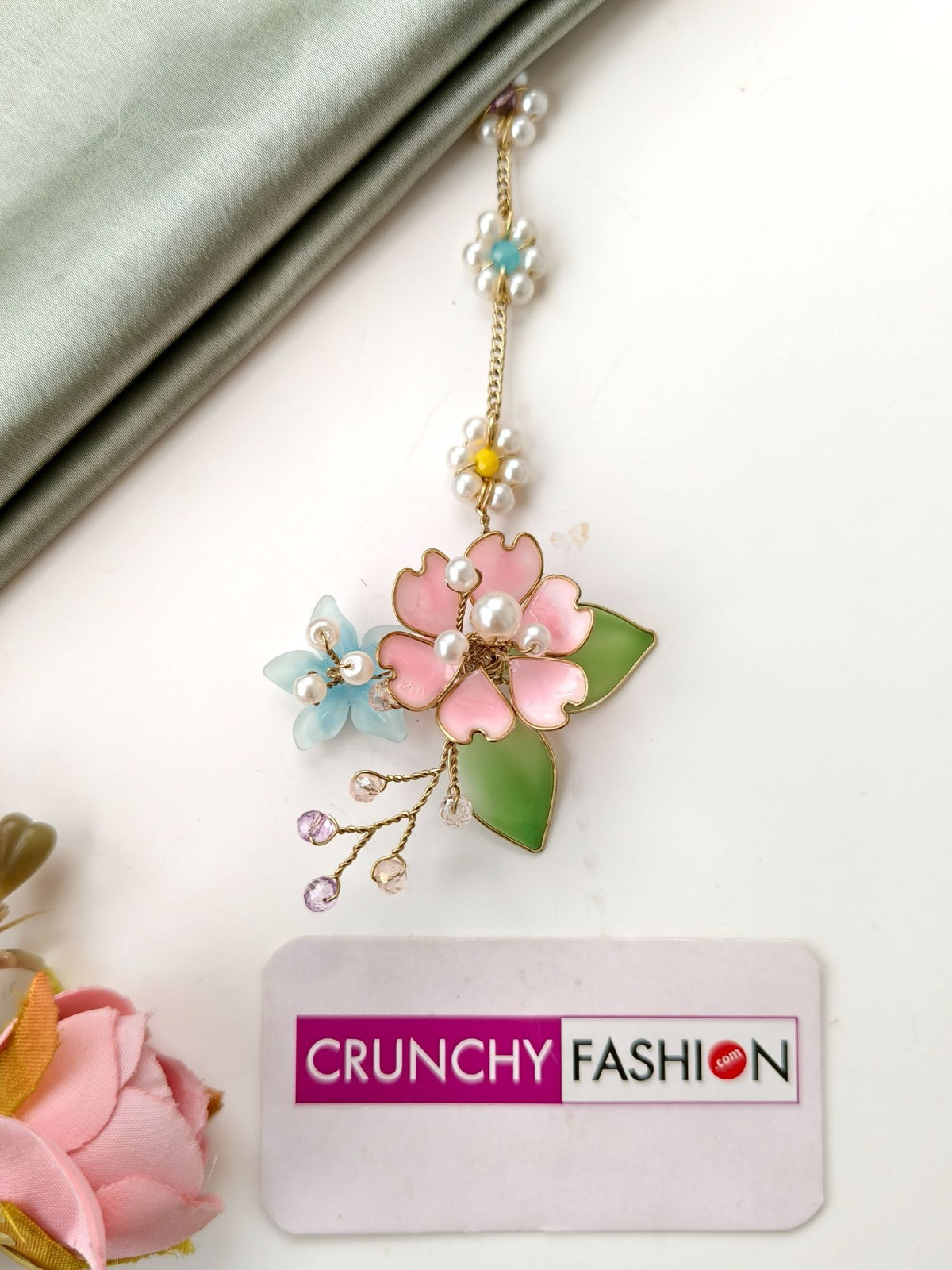 rainbow color floral resin jewellery set for haldi mehndi