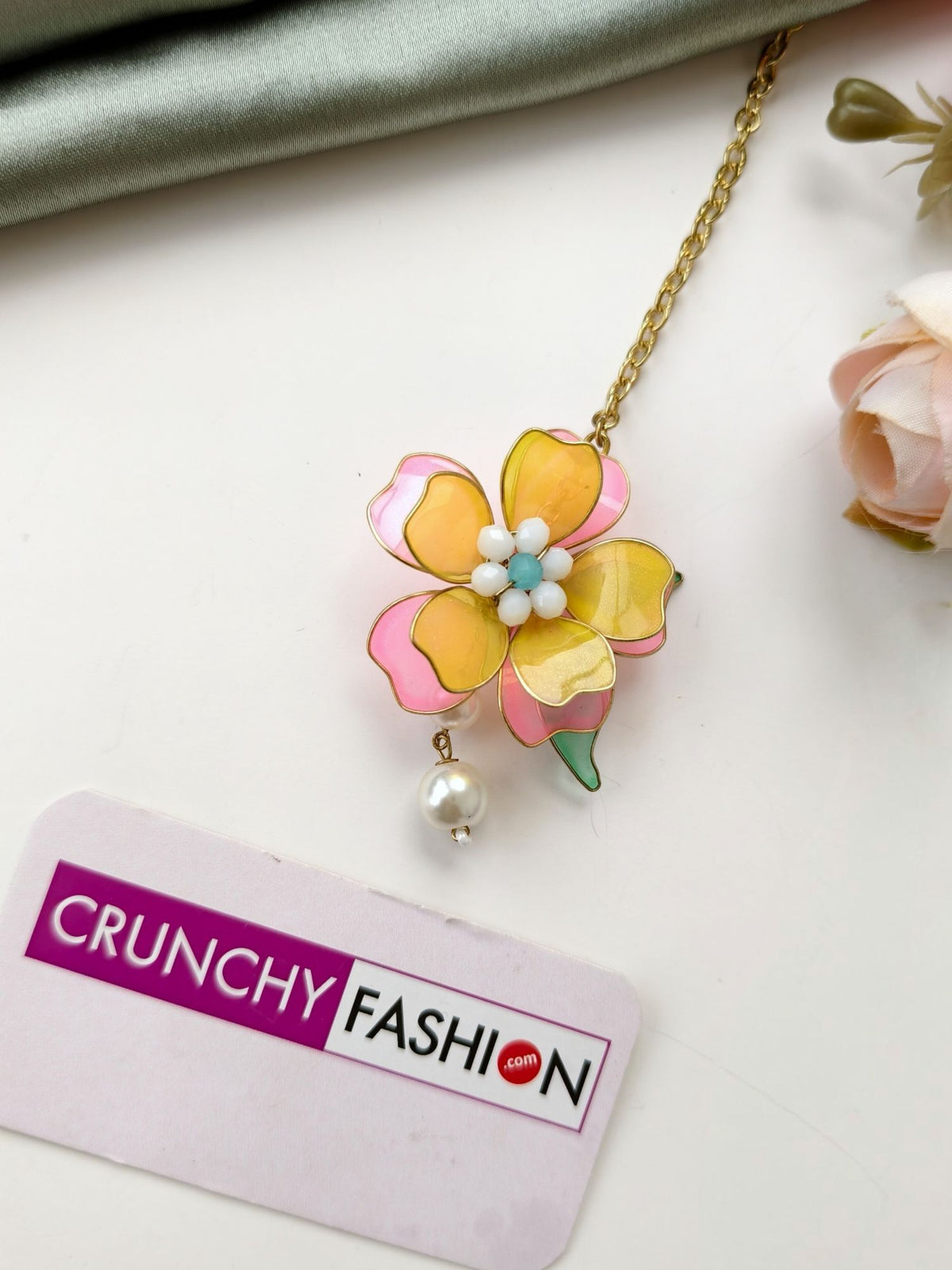 multicolor resin jewellery set, floral haldi mehndi jewelry