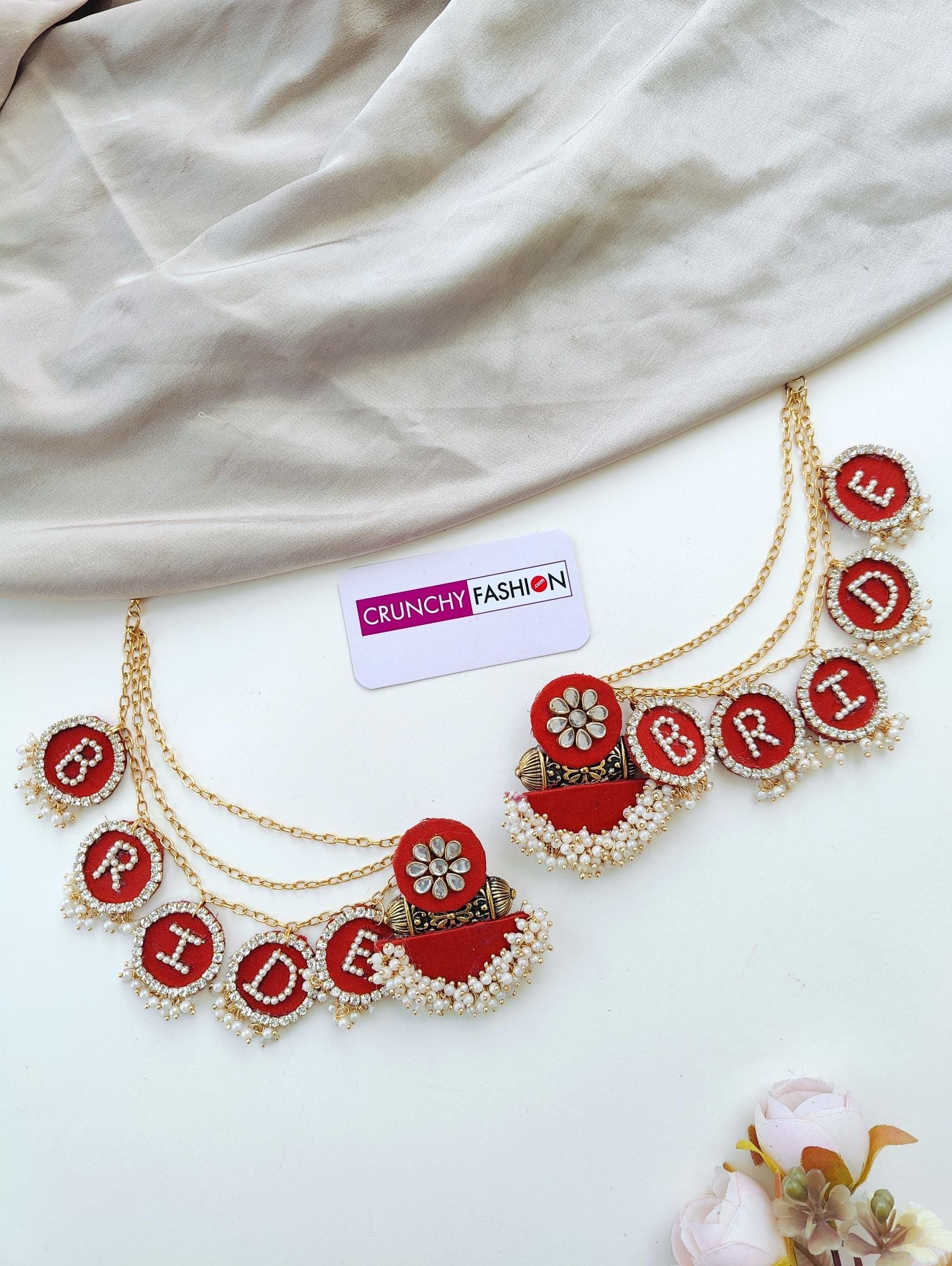 Rusted orange haldi mehndi bridal flower jewellery set for brides