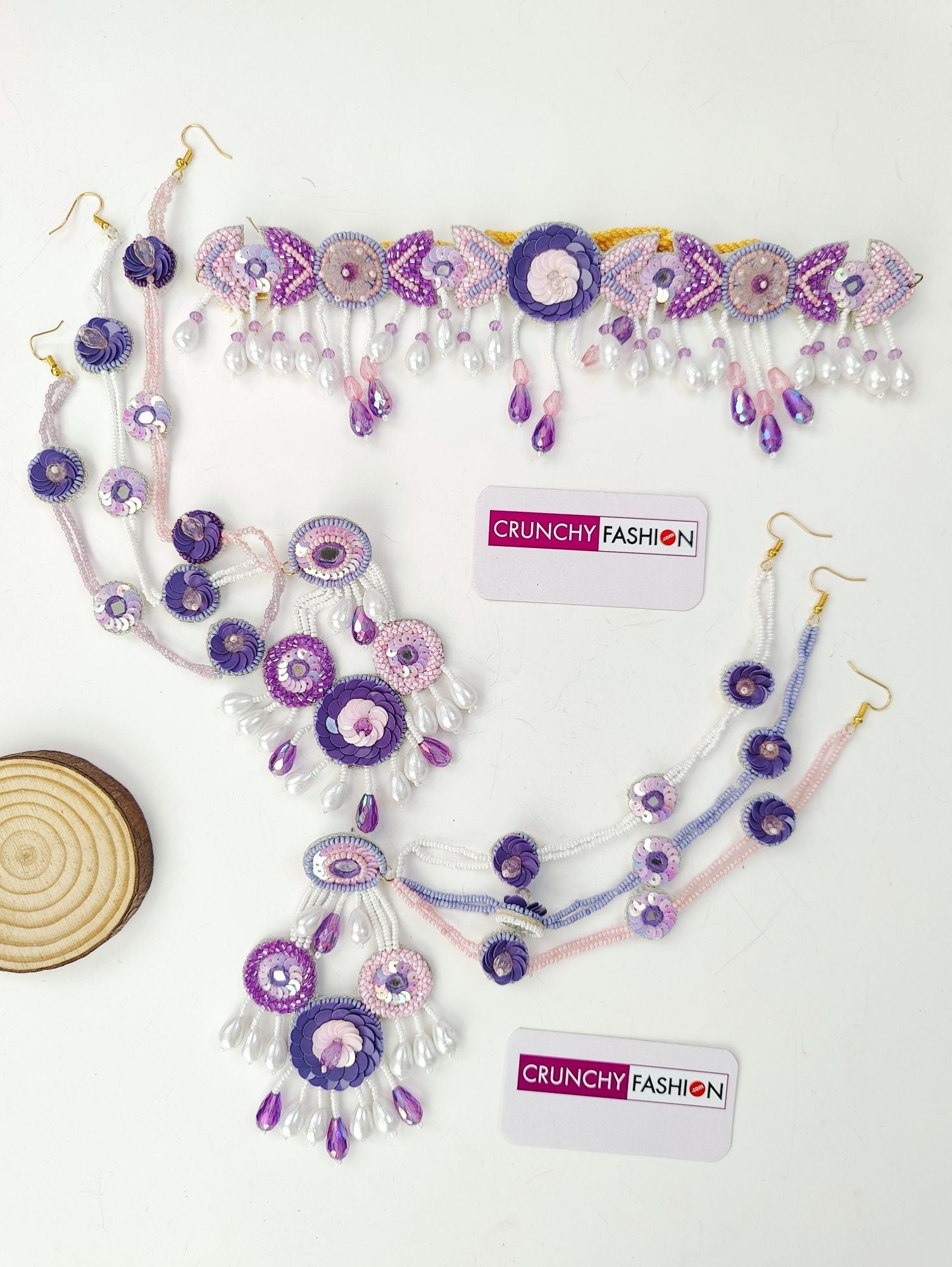 Lavdender Haldi-Mehndi Mehndi Jewelry Set for Brides