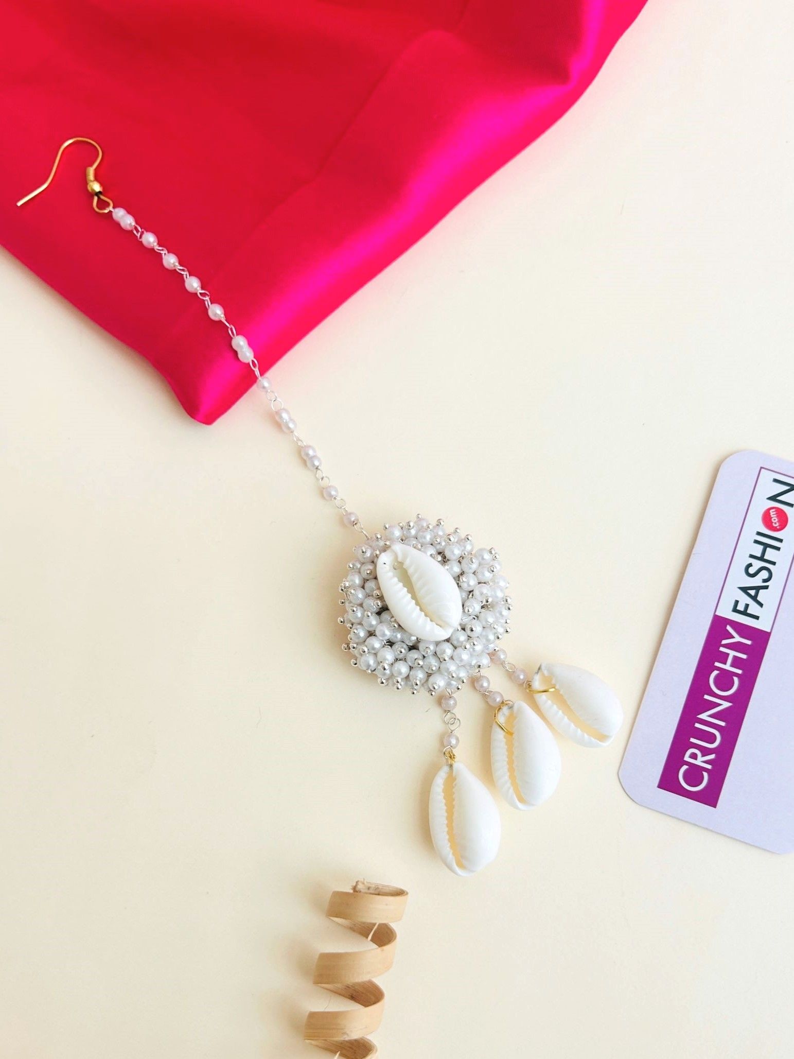 Silver Pearl & Cowrie Shell Floral Jewellery Set for Haldi-Mehndi, Handmade Ethnic Designer Haldi Set