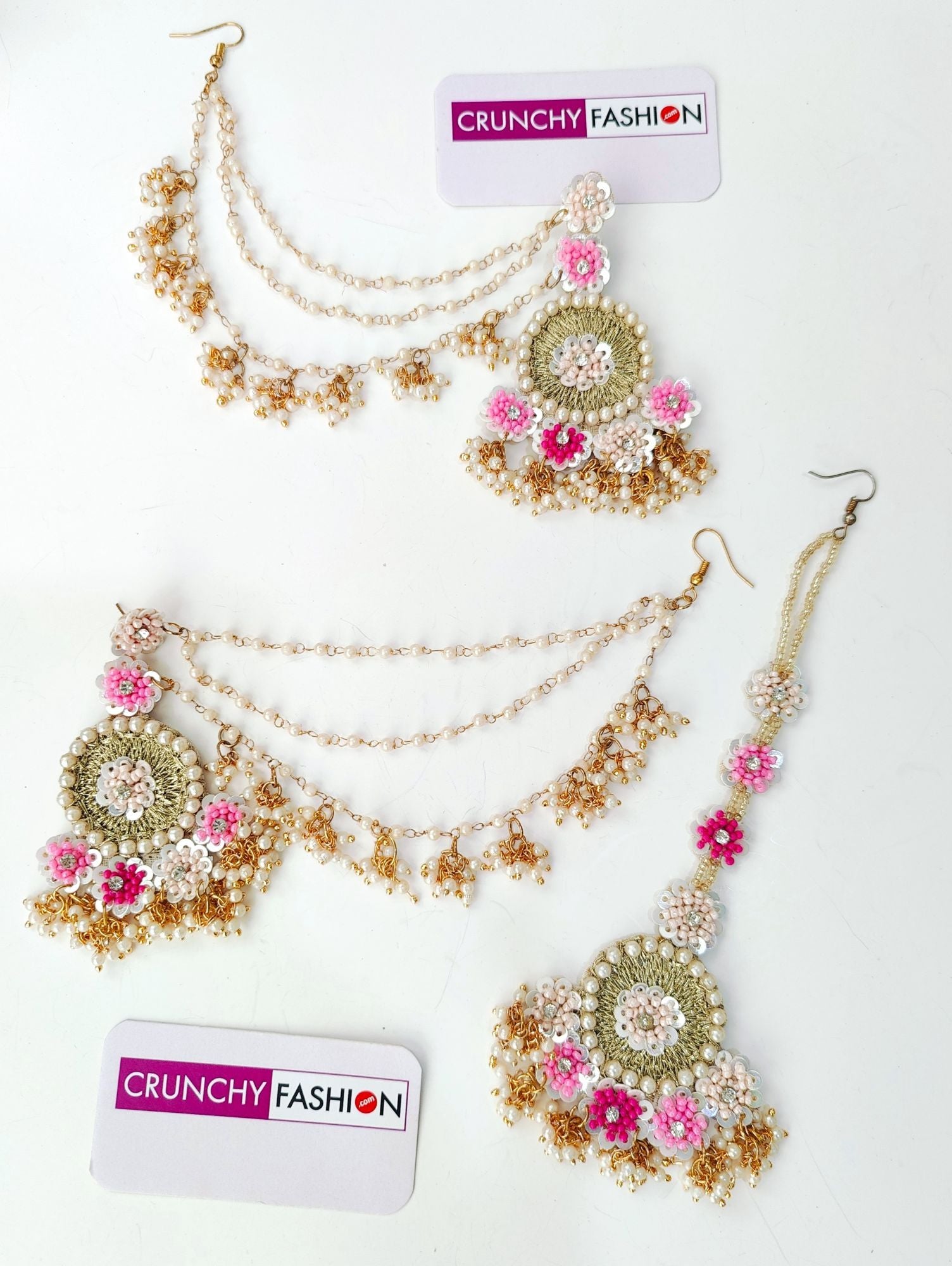 Handmade Hot/Baby Pink Flower Jewellery Set for Haldi, Mehndi, Baby Shower, Carnival for women and girls