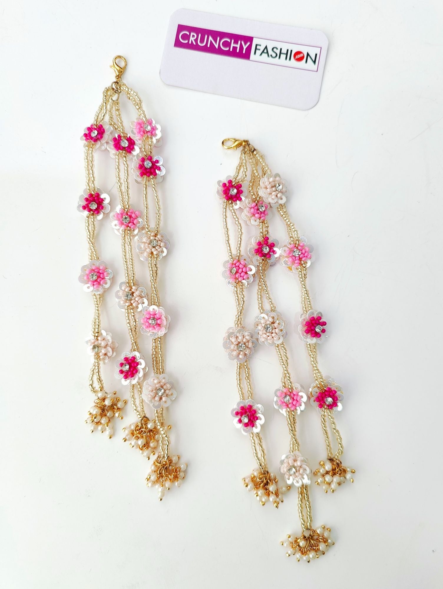 Handmade Hot/Baby Pink Flower Jewellery Set for Haldi, Mehndi, Baby Shower, Carnival for women and girls