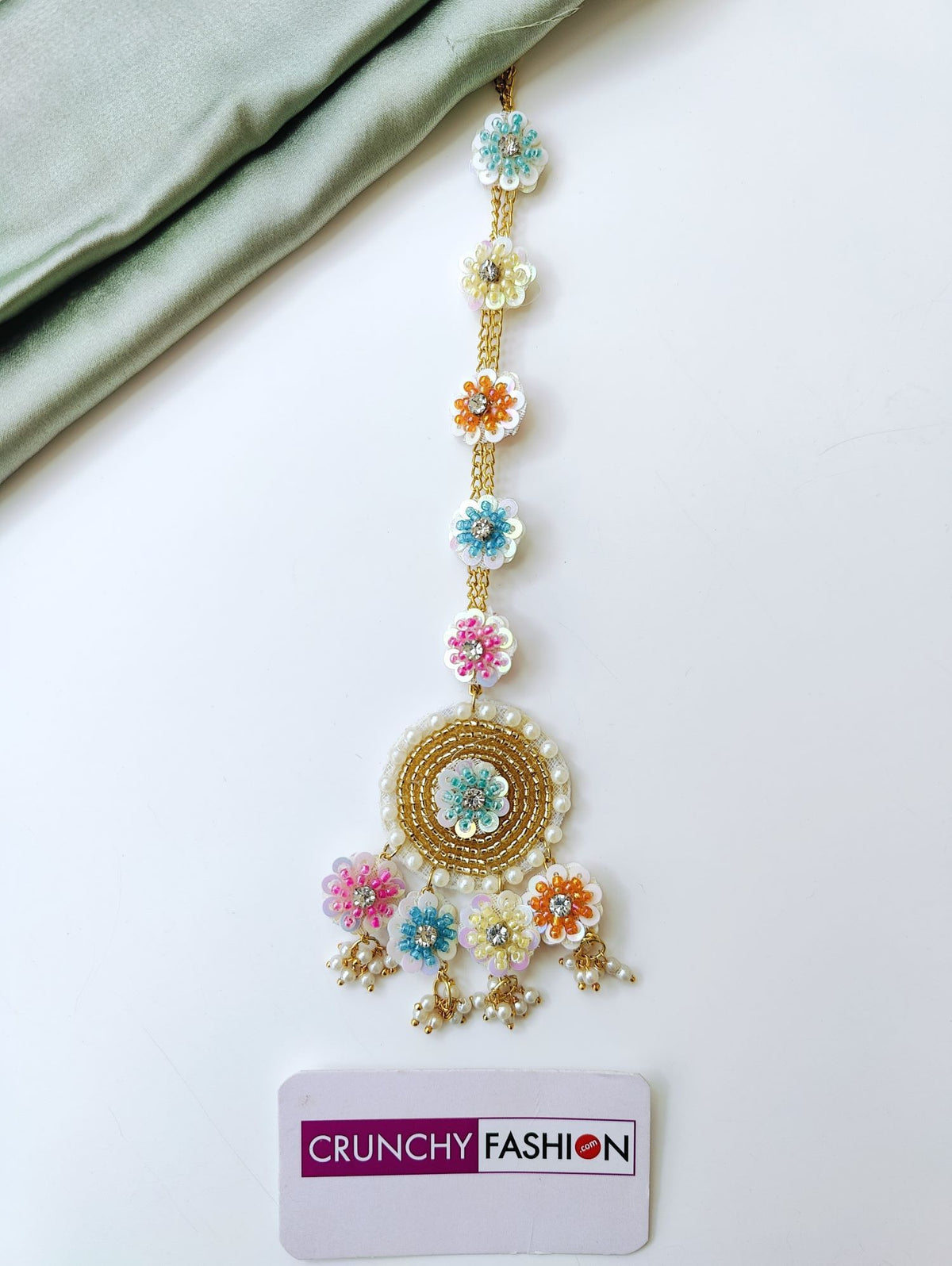 Multicolored Florals handcrafted haldi Mehndi jewellery set for Brides