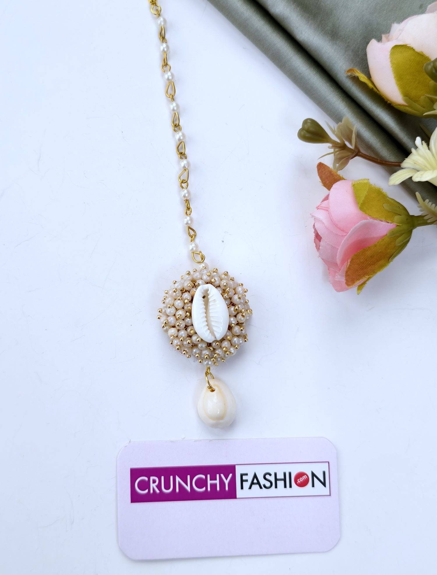 Pearl And Cowrie Shell  Haldi-Mehndi Jewellery for Brides