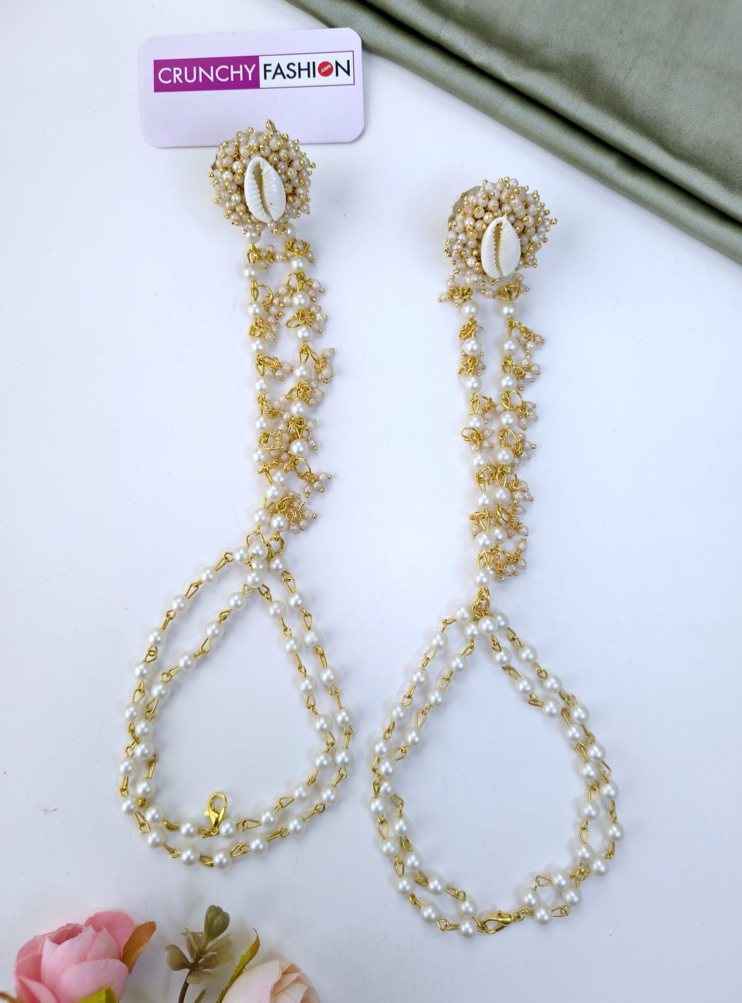 Pearl And Cowrie Shell  Haldi-Mehndi Jewellery for Brides