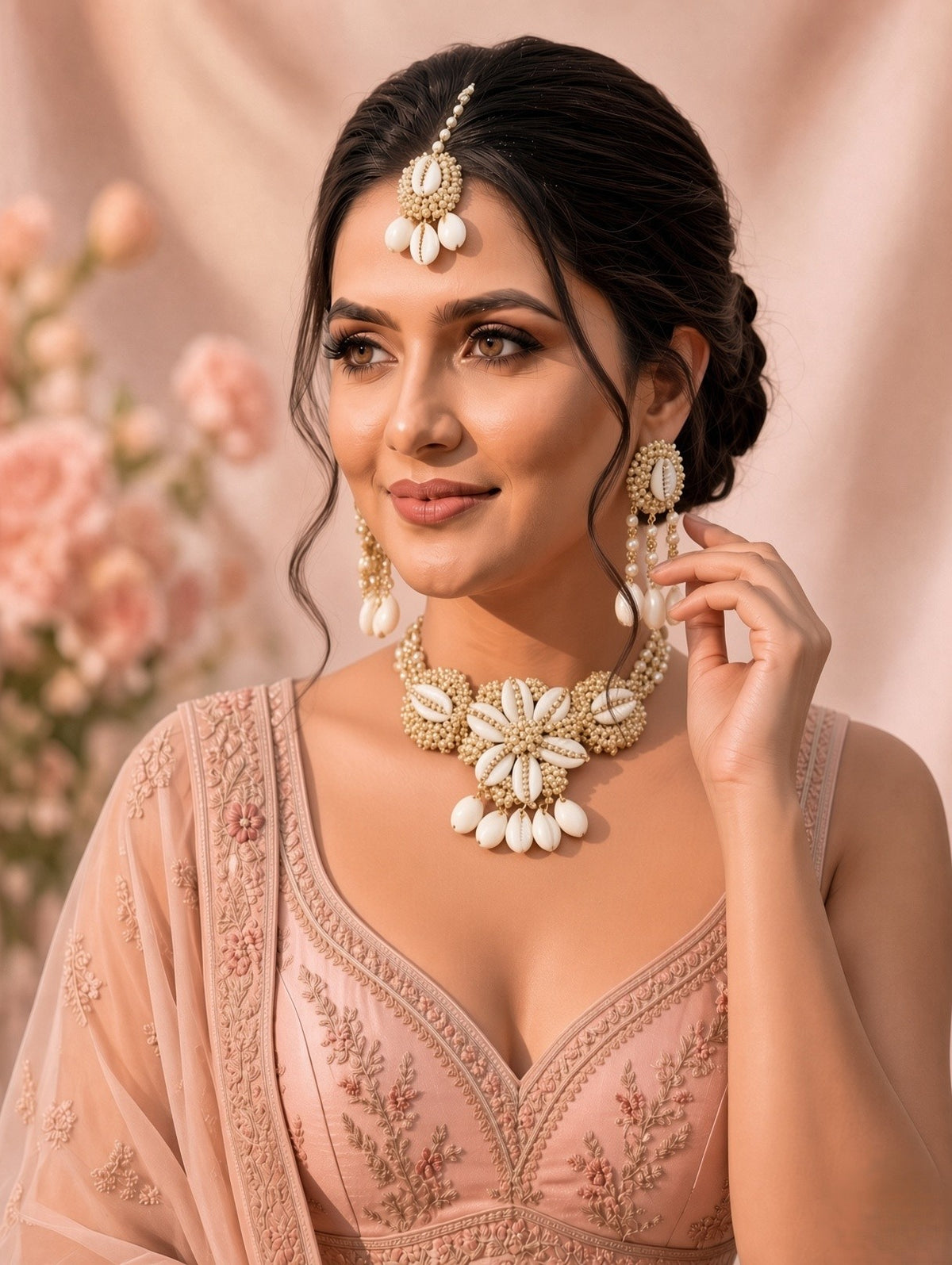 Trisha Pearl & Shell Haldi-Mehndi Jewellery