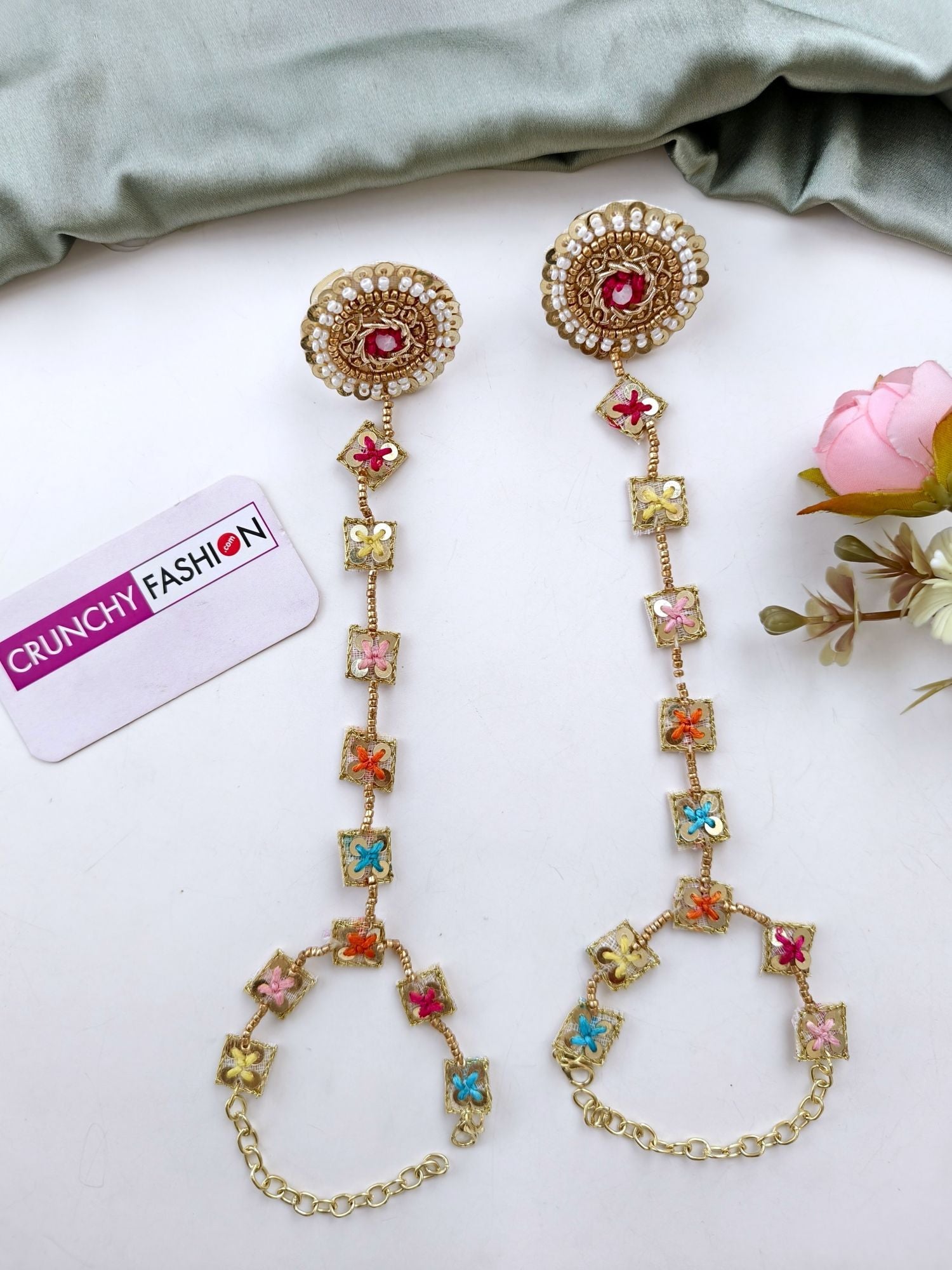Multicolored Handmade Jewelry Set for Haldi & Mehndi Carnivals