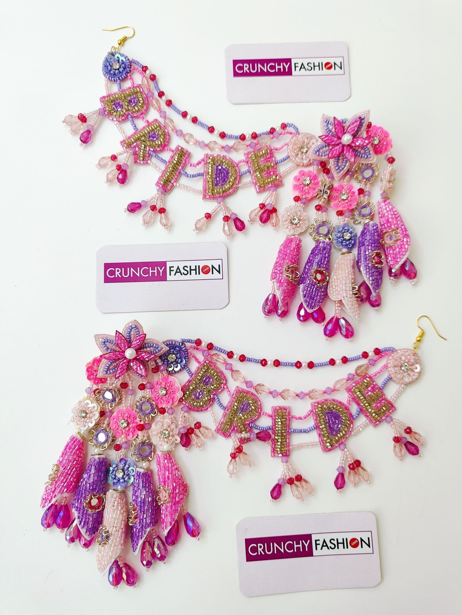 Pink-lavender bridal haldi mehndi flower jewellery set for brides