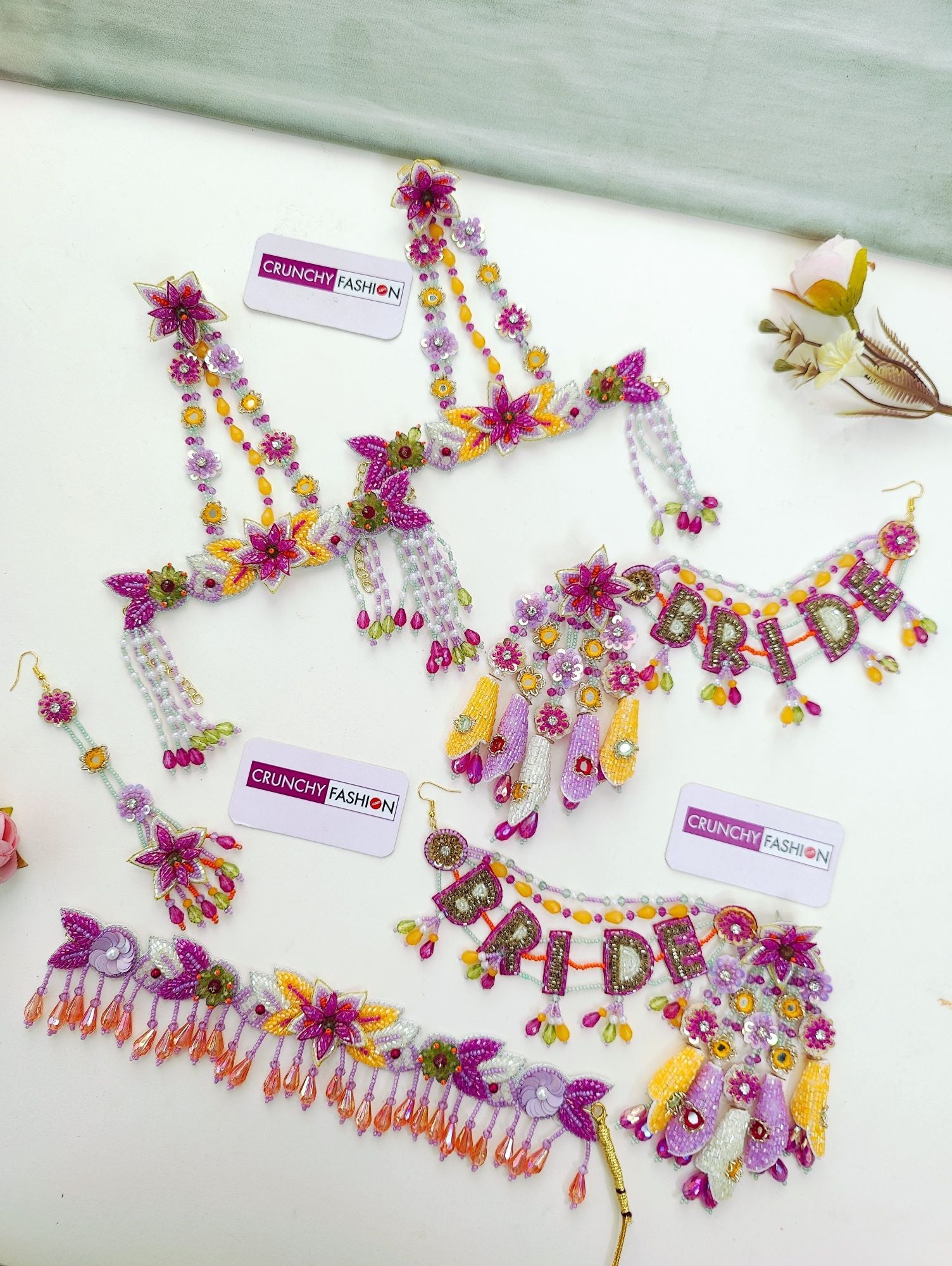 Carnival Bliss - Multicolor Handmade Bridal Jewellery Set for Haldi-Mehndi Ceremony
