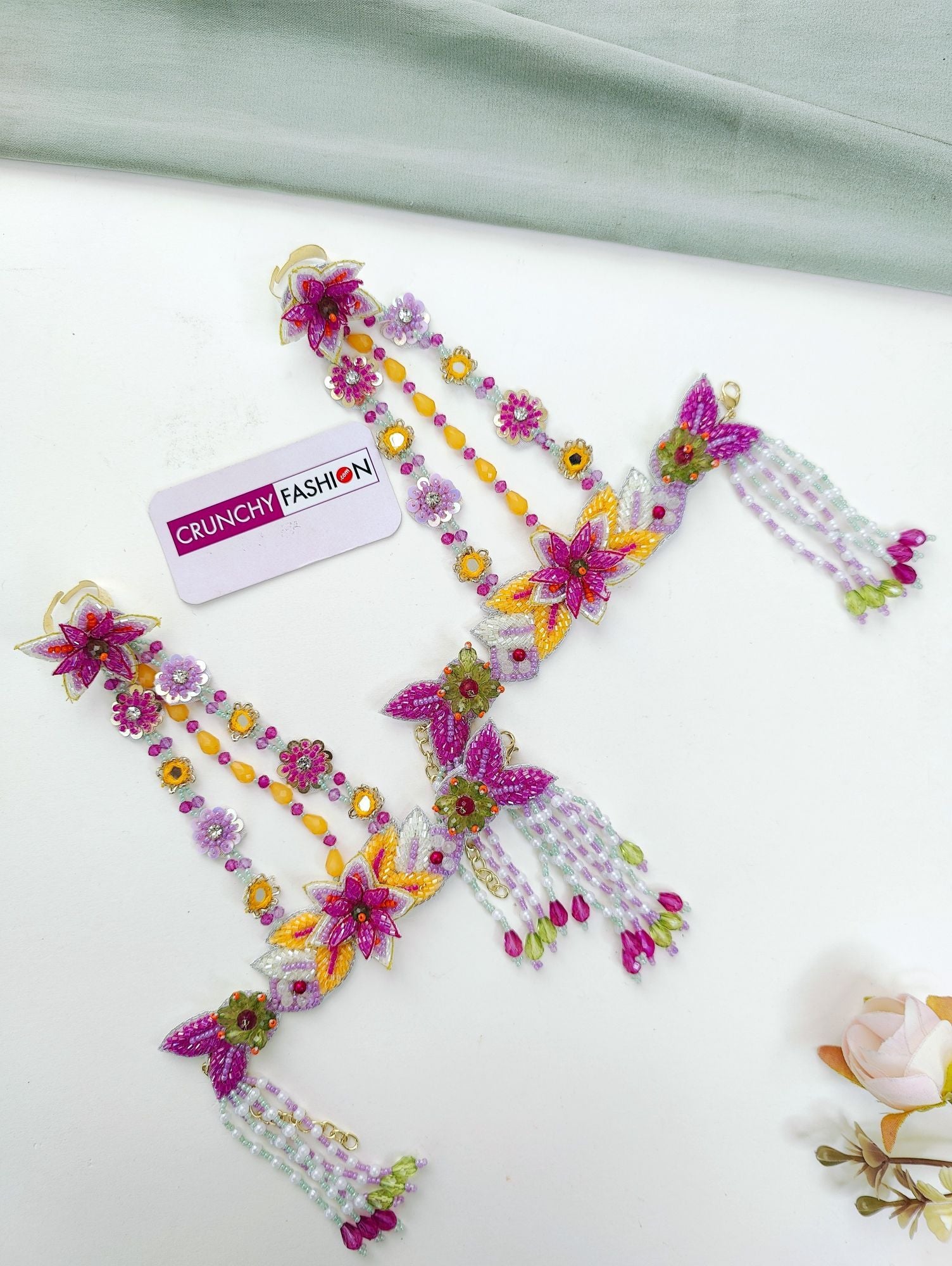 Carnival Bliss - Multicolor Handmade Bridal Jewellery Set for Haldi-Mehndi Ceremony