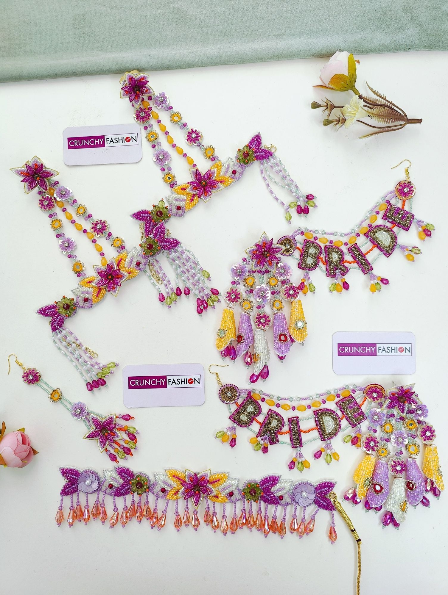 Carnival Bliss - Multicolor Handmade Bridal Jewellery Set for Haldi-Mehndi Ceremony