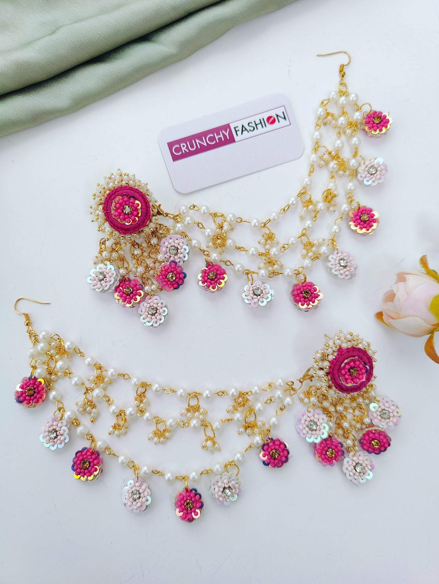 pink haldi jewellery set featuring handmade floral pieces, ideal for bridal mehendi and haldi ceremonies in 2026