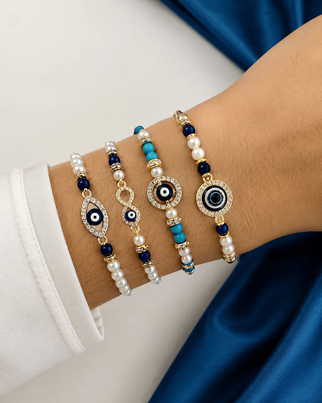 blue evil eye handmade rakhi combo set, unique rakhi for brother