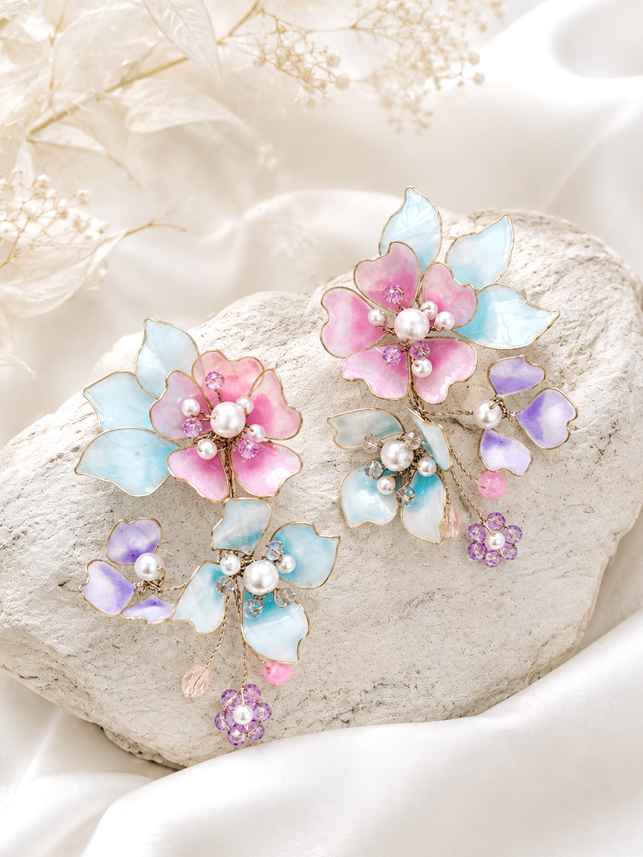 Aura Petal Resin Earrings