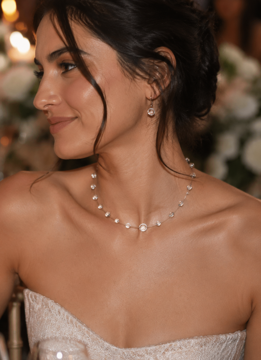 Crystal CLear Water Drop Choker Necklace for Women