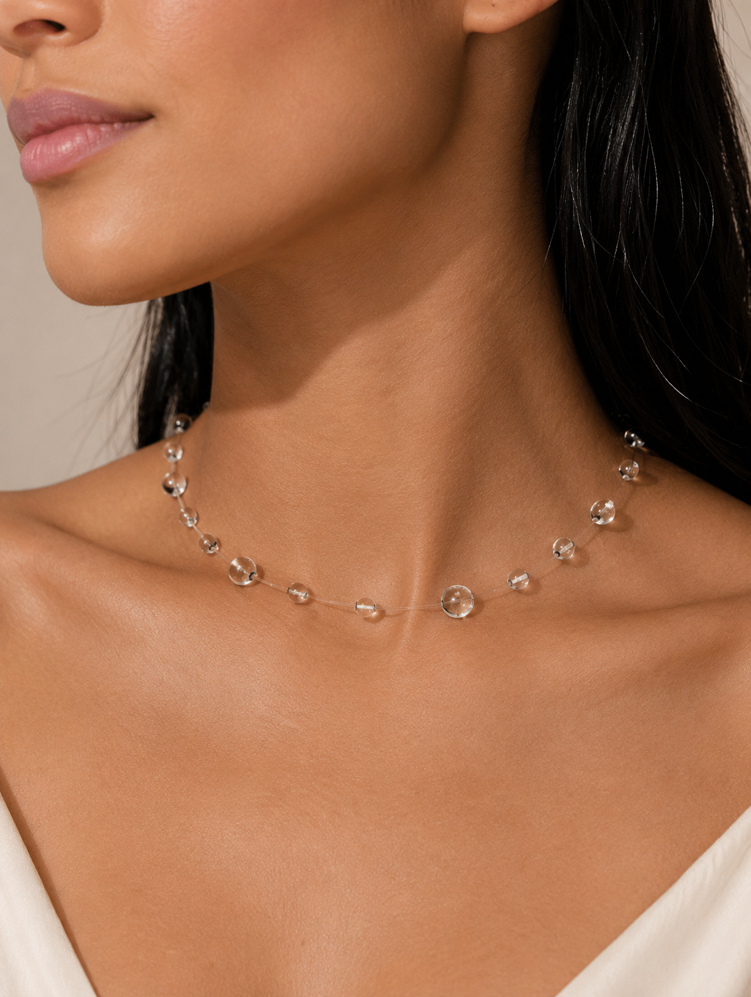 Crystal CLear Water Drop Choker Necklace for Women