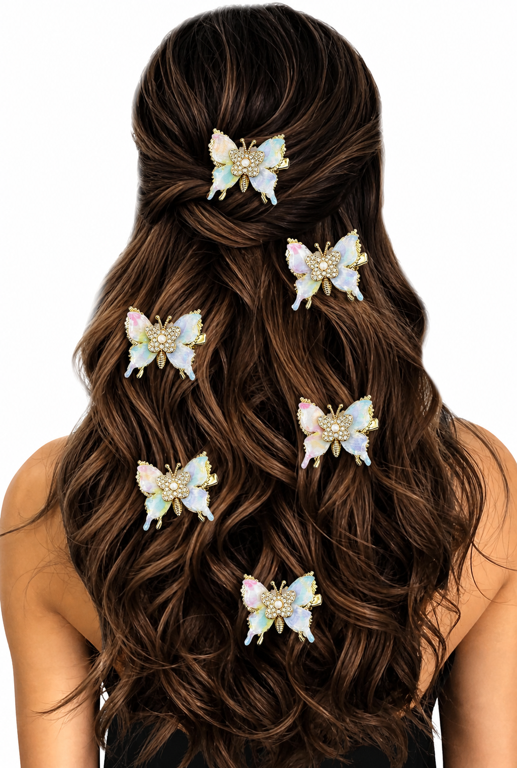 Multicolor Butterfly Hair Pins for Parties