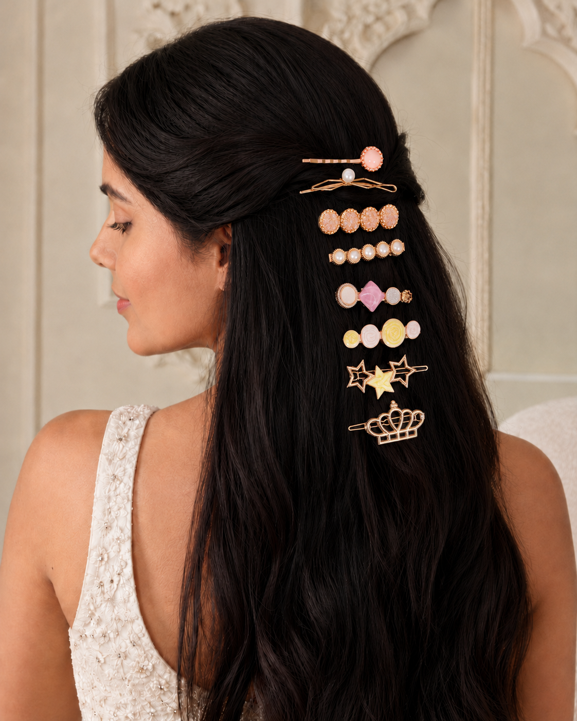 Contemporary Rose Gold Hair Clips - Korean Design for Women & Girls