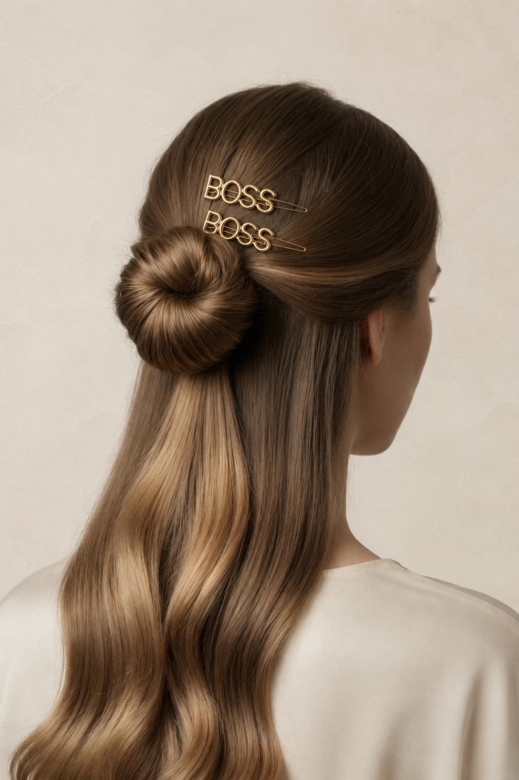 Gold-Plated  Letters Boss Hair Bobby Pins CFH0124
