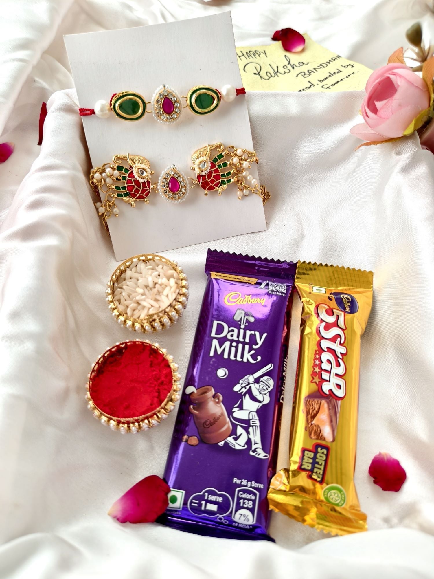 Kudan Rakhi hamper set of 2 with chocolate for brother and bhabhi
