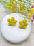 Pushpa Studs-White-Yellow Handmade Beaded Floral Stud Earrings for Women