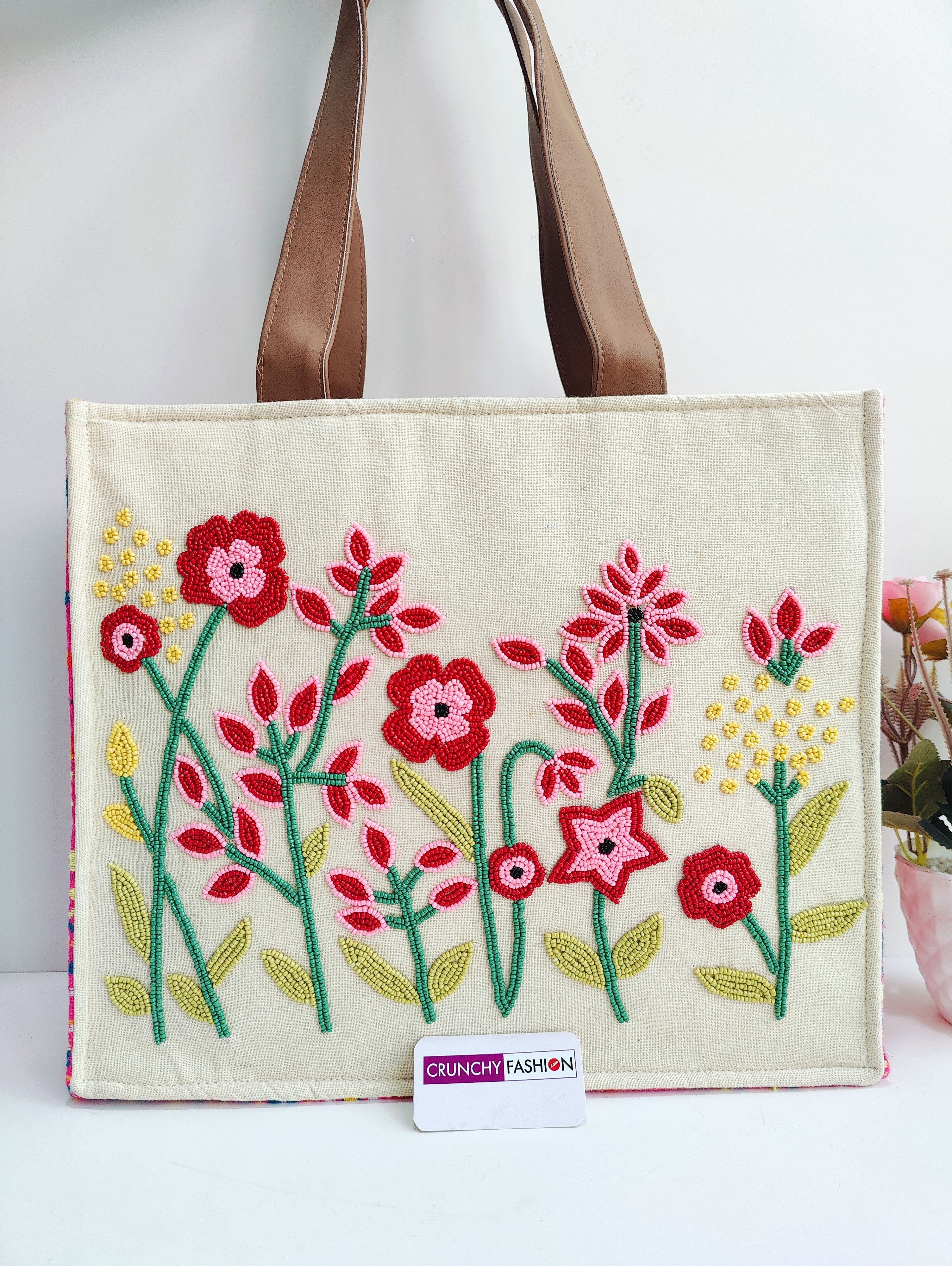 Multicolor Floral Work Tote Bag for Women/Girls