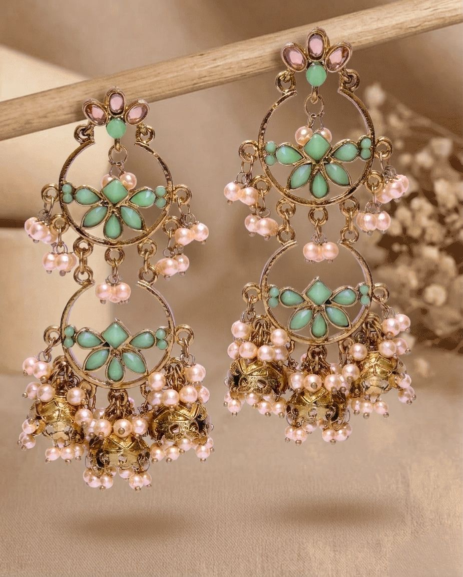 Antique Gold Plated Jhumki Earrings for Women – Latest Earrings Design