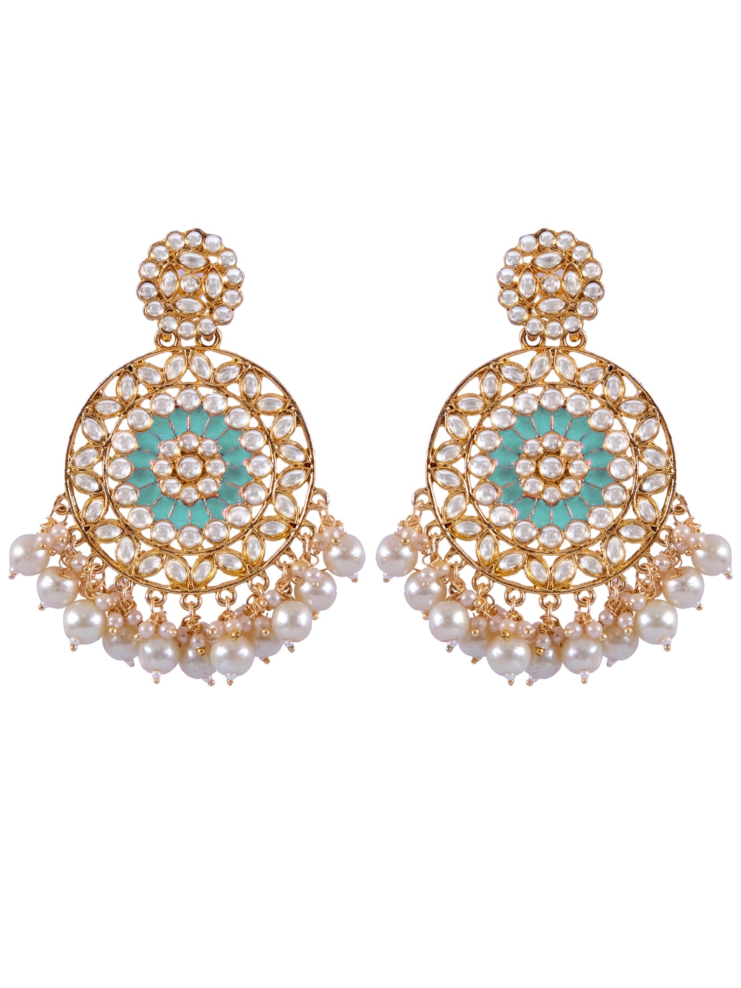 Fashionista's Pink Pearl Gold Plated Drop & Dangler Earrings