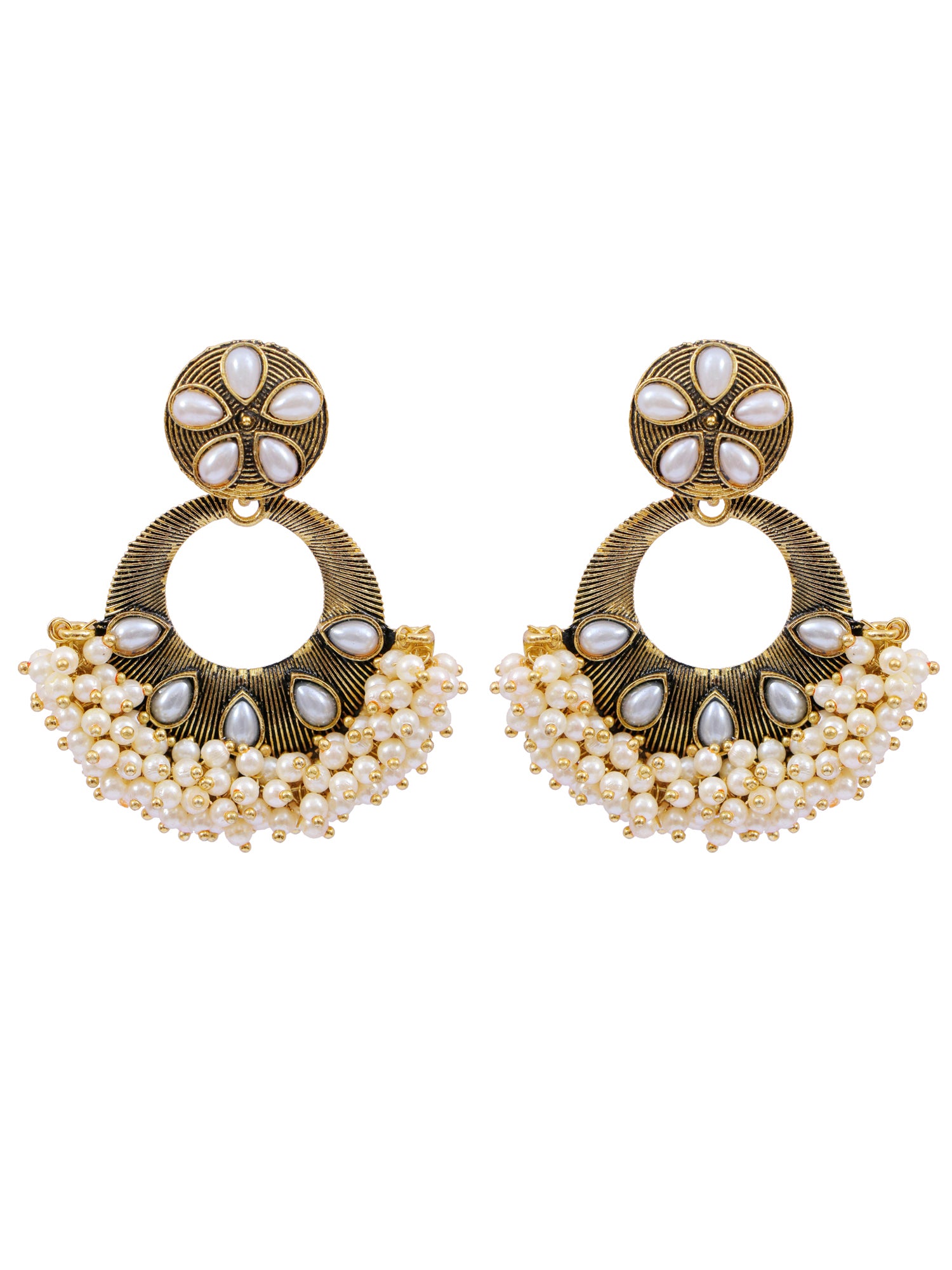 Oxidised Silver Plated Multicolor Beads Dangler Earrings for WOmen