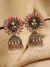 Antique Gold Crystals Work Peacock Jhumka Earrings for Women
