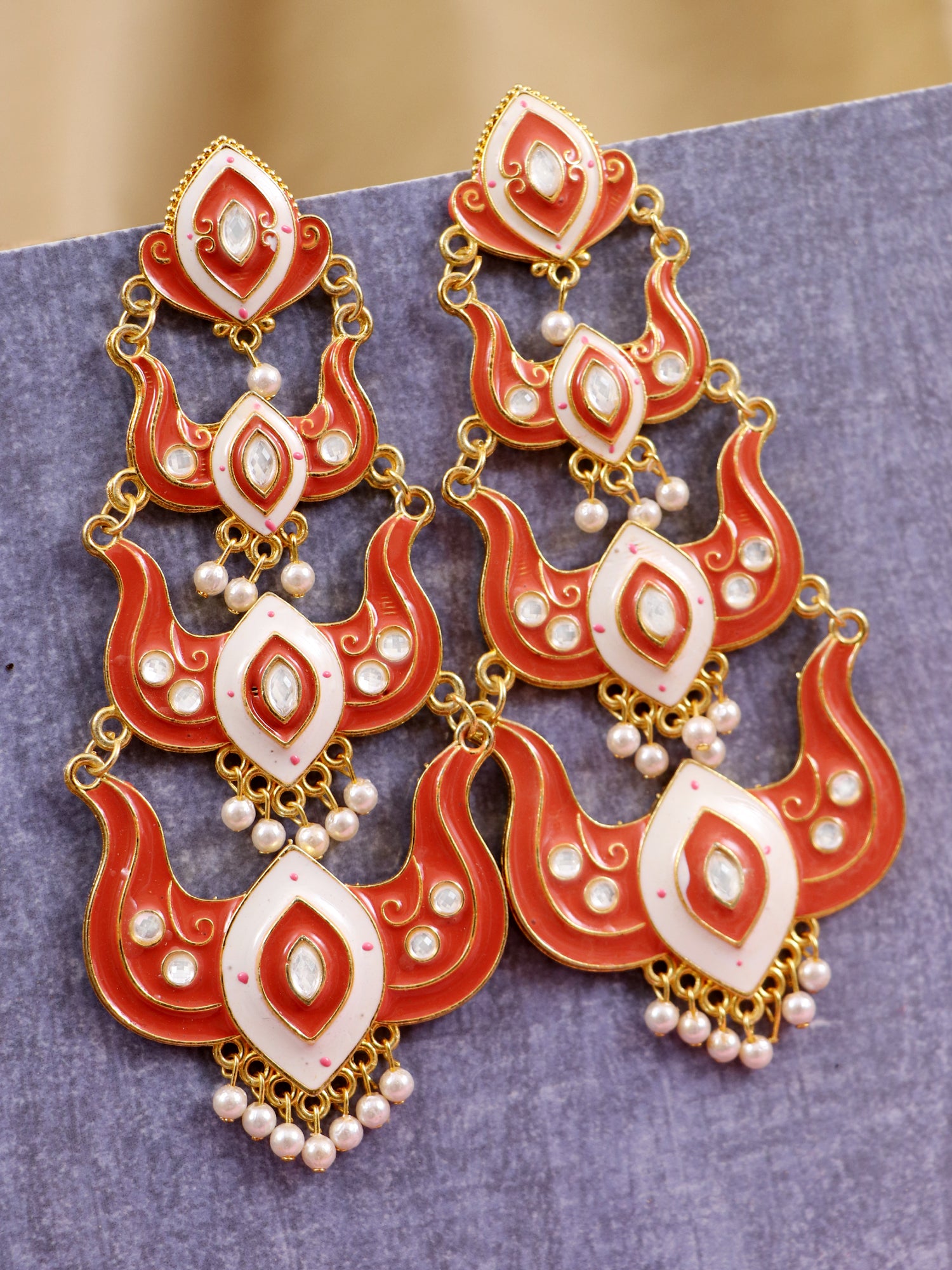 Classic Minakari long Party Wear Dangler Earrings for Women