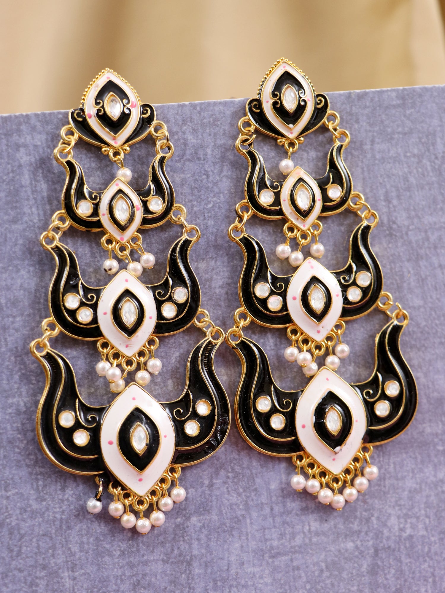 Classic Minakari long Party Wear Dangler Earrings for Women