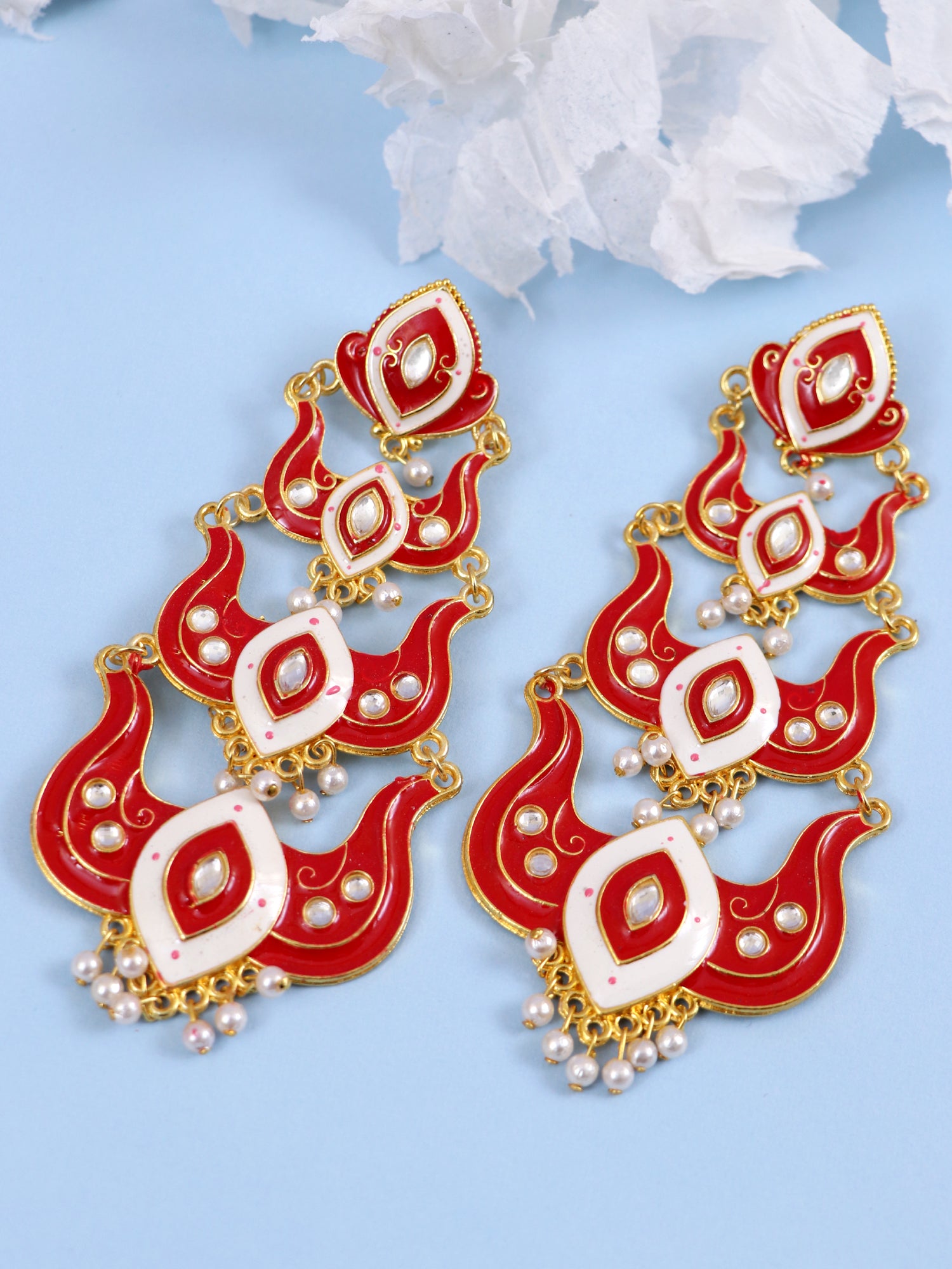 Classic Minakari long Party Wear Dangler Earrings for Women