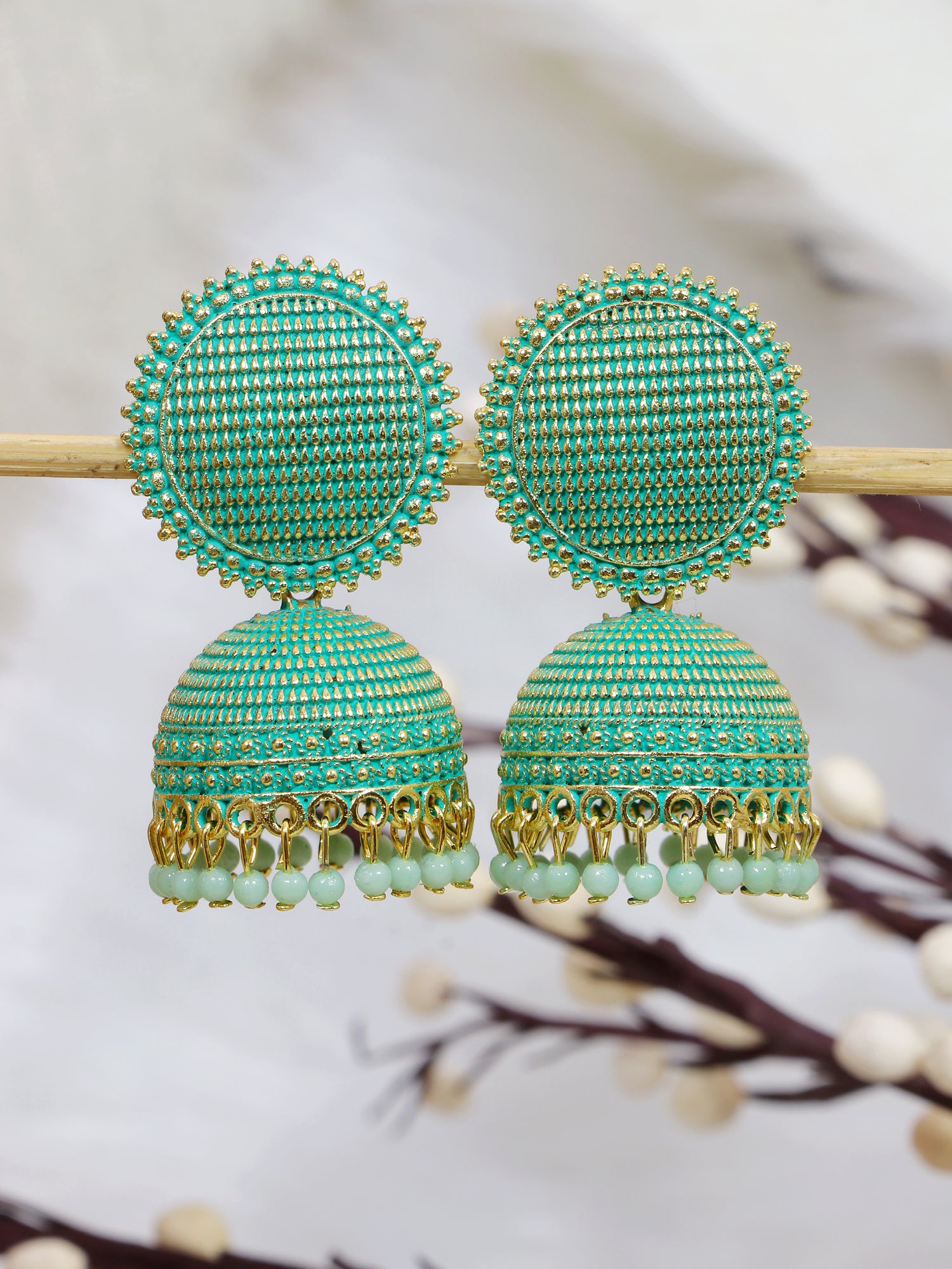 Antique Gold Plated Stylish Wedding Wear Jhumki Earrings for WOmen