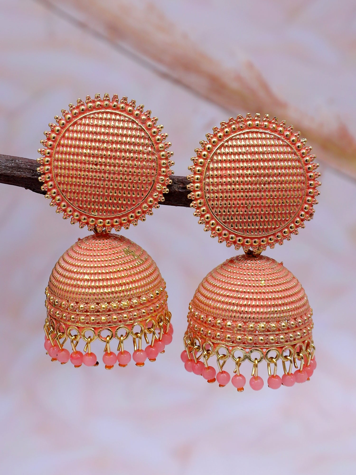 Antique Gold Plated Stylish Wedding Wear Jhumki Earrings for WOmen