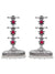 Roohani Oxidized Silver Red Stone Jhumka Earrings for Women