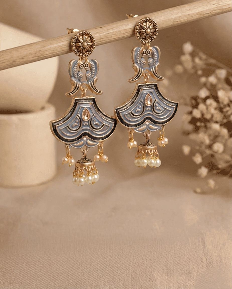 Gold-Plated Pearl Drop & Dangler Earrings for Women and Girls
