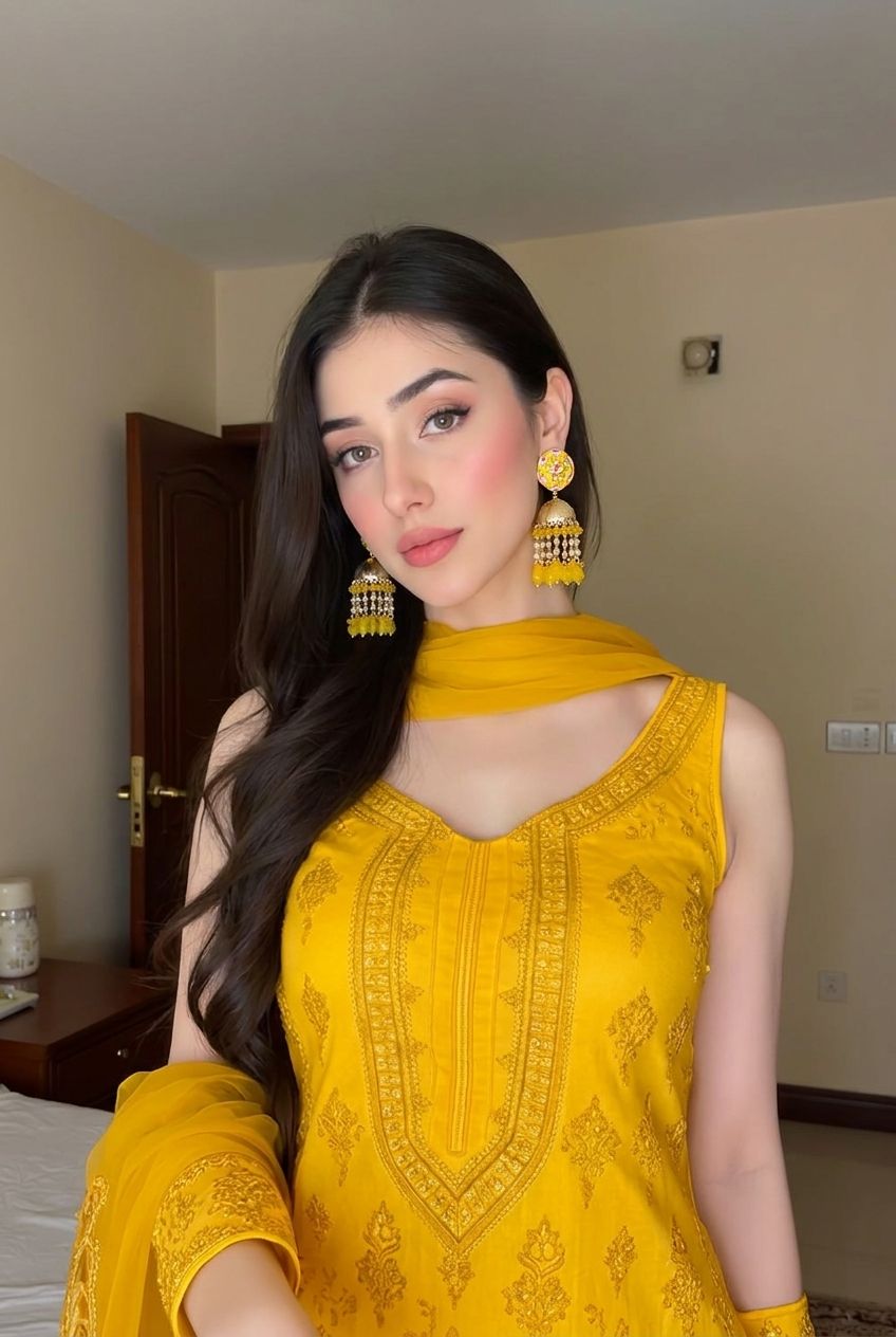 Yellow Meenakari Floral Jhumka Earrings – Traditional Party & Wedding Jewelry