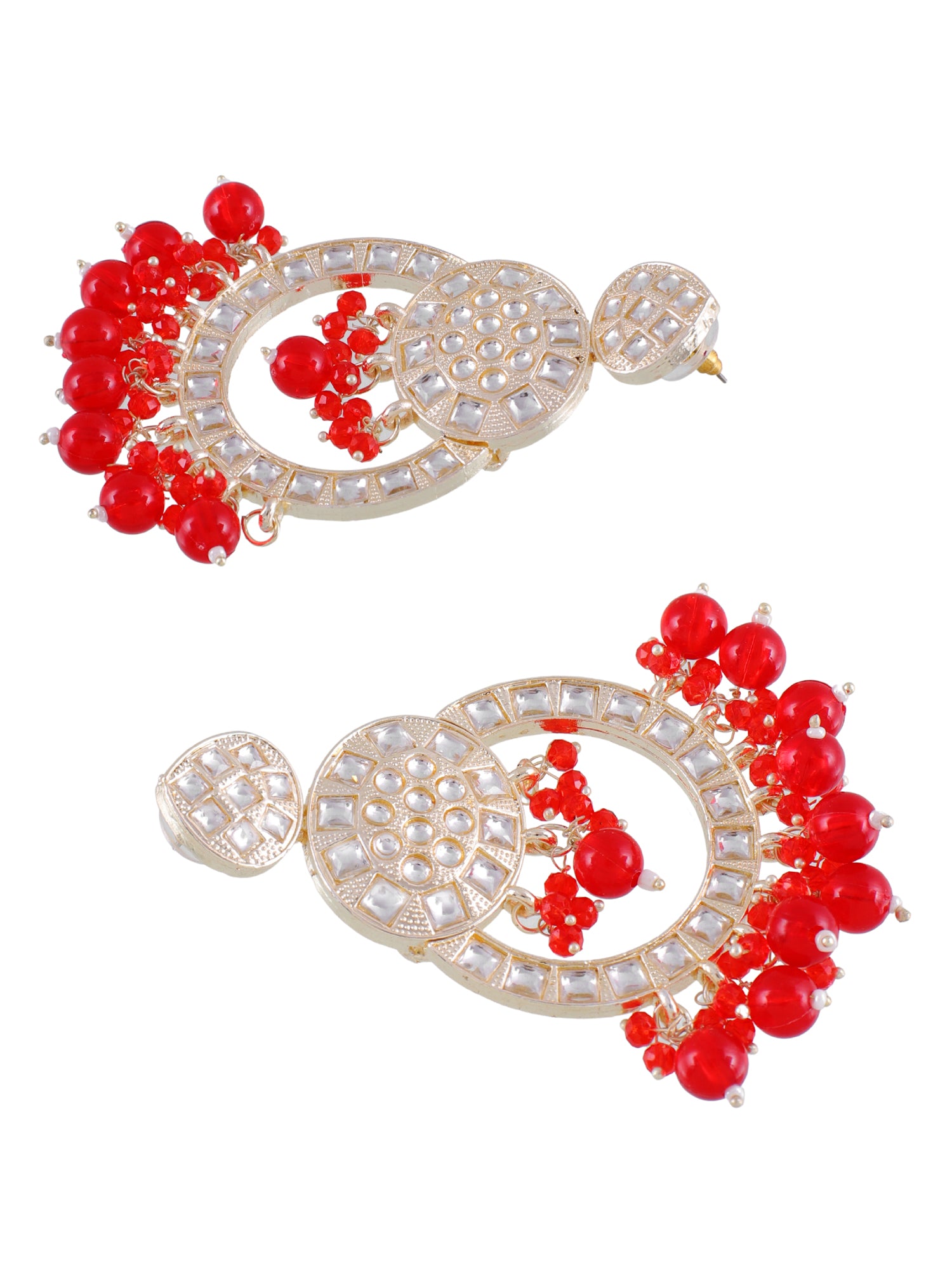 Lehar Danglers- Red Ethnic Party Wear Earrings for Women & Girls