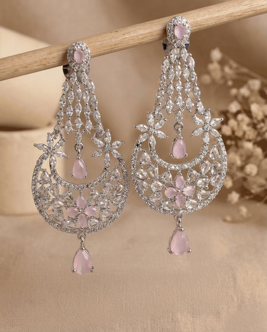 Mysha Contemporary American Diamond Earrings for Women – Dangler Party Wear Online
