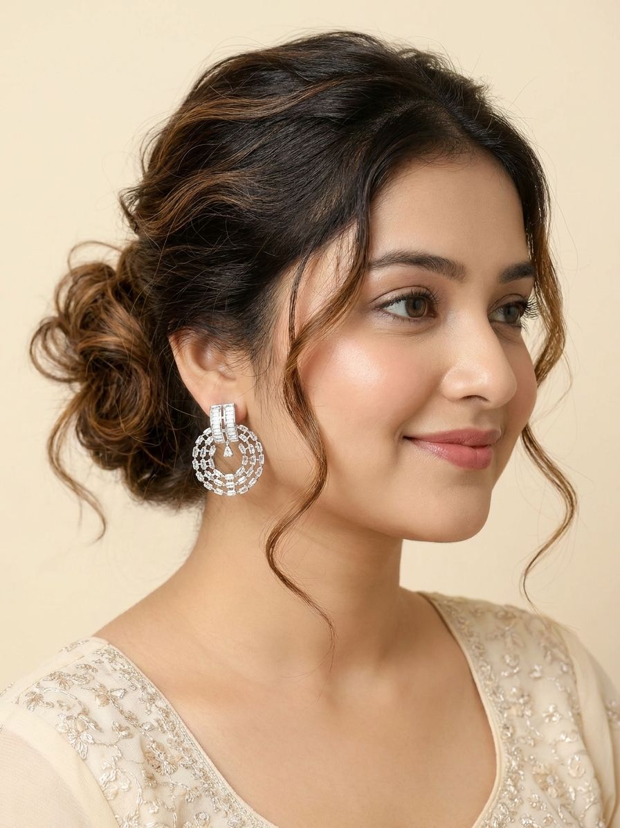 SwaDev  Exclusive Designer Stunning American Diamond Drop &  Dangler Earring SDJE0005
