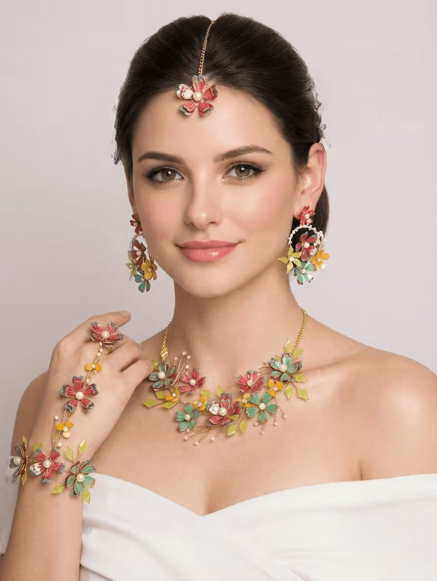 Iris Pink-SKy BLue Floral Set