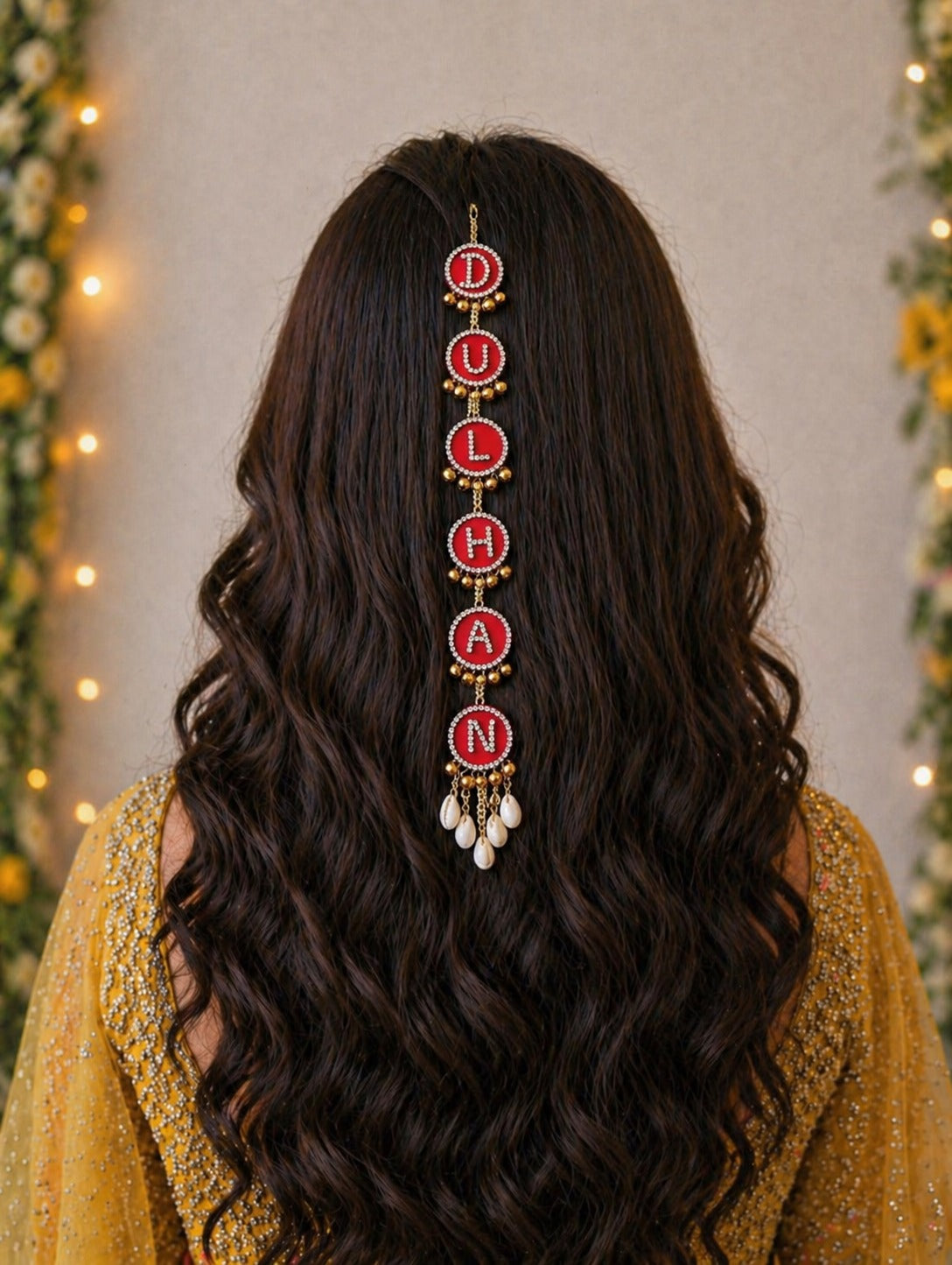 Bride Hair Accessory for Haldi, mehndi- Name Customization